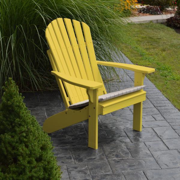 Premium Yellow Pine Fanback Adirondack Chair - Solid Wood Outdoor Patio Furniture for Garden, Deck & Poolside Relaxation