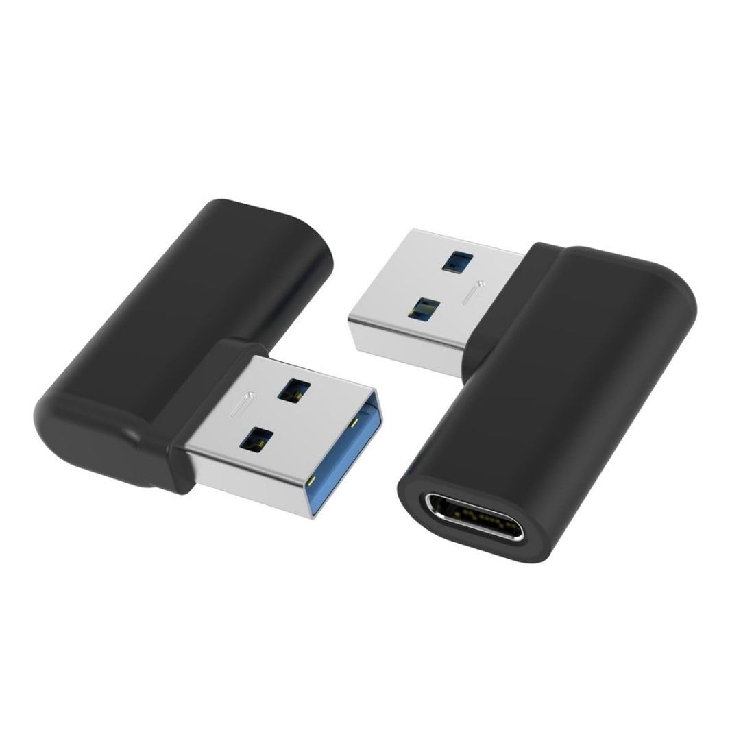 Chenyang USB 3.0 to USB C Adapter - 90 Degree Left Angled OTG Converter for Fast Data Transfer & Charging - Compatible with Smartphones, Tablets, Laptops & More