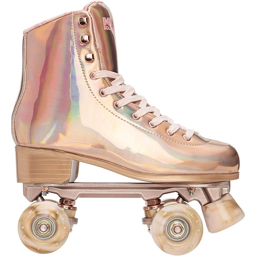 Impala Sidewalk Skates for Women - Marawa Rose Gold Quad Roller Skates Size 4 | Outdoor & Indoor Skating, Rink, Fitness & Casual Street Wear