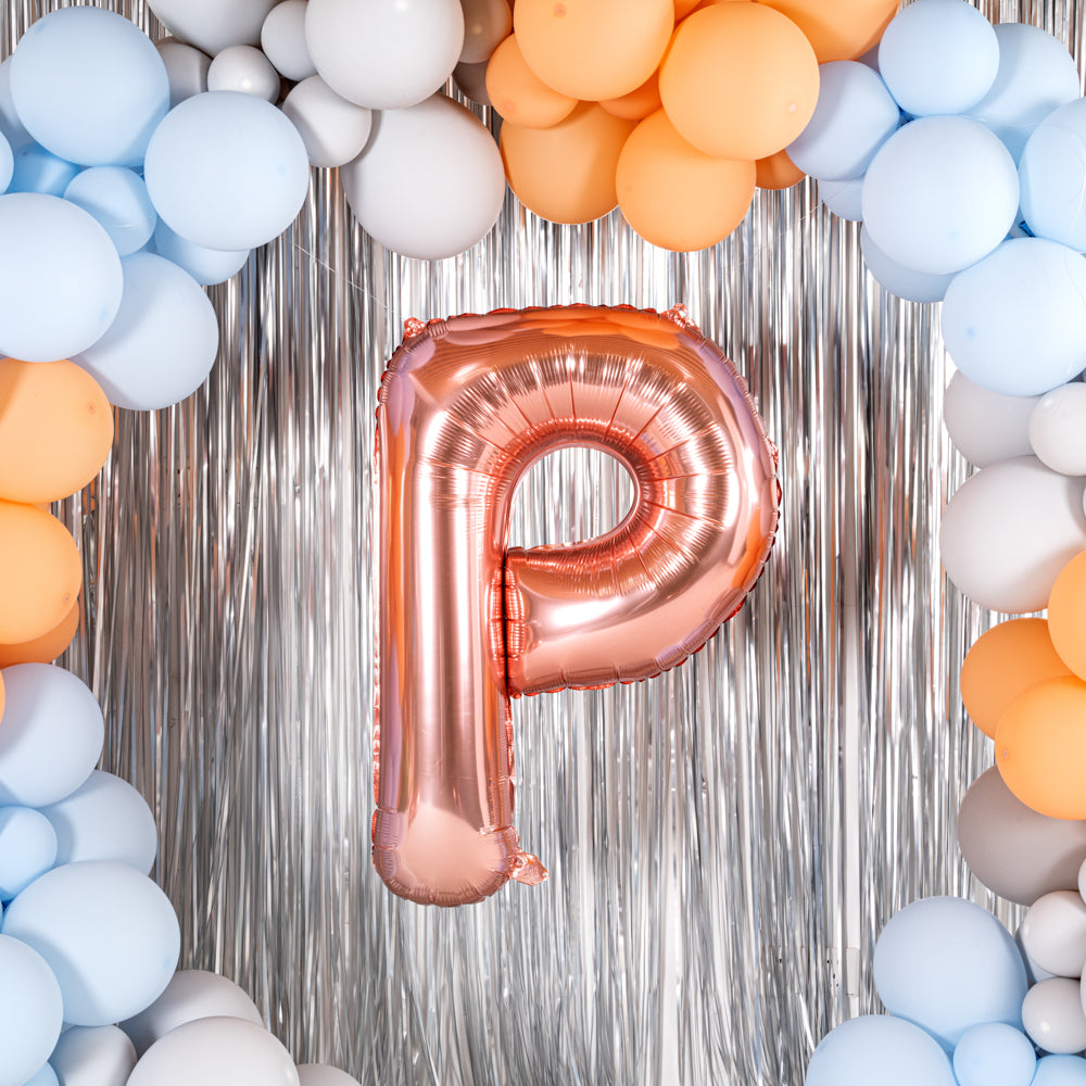 Balloonify Rose Gold Mylar Letter P Balloon - 40 Inch Large Foil Alphabet Balloon for Birthday Party Decorations, Wedding, Baby Shower & Anniversary Celebrations