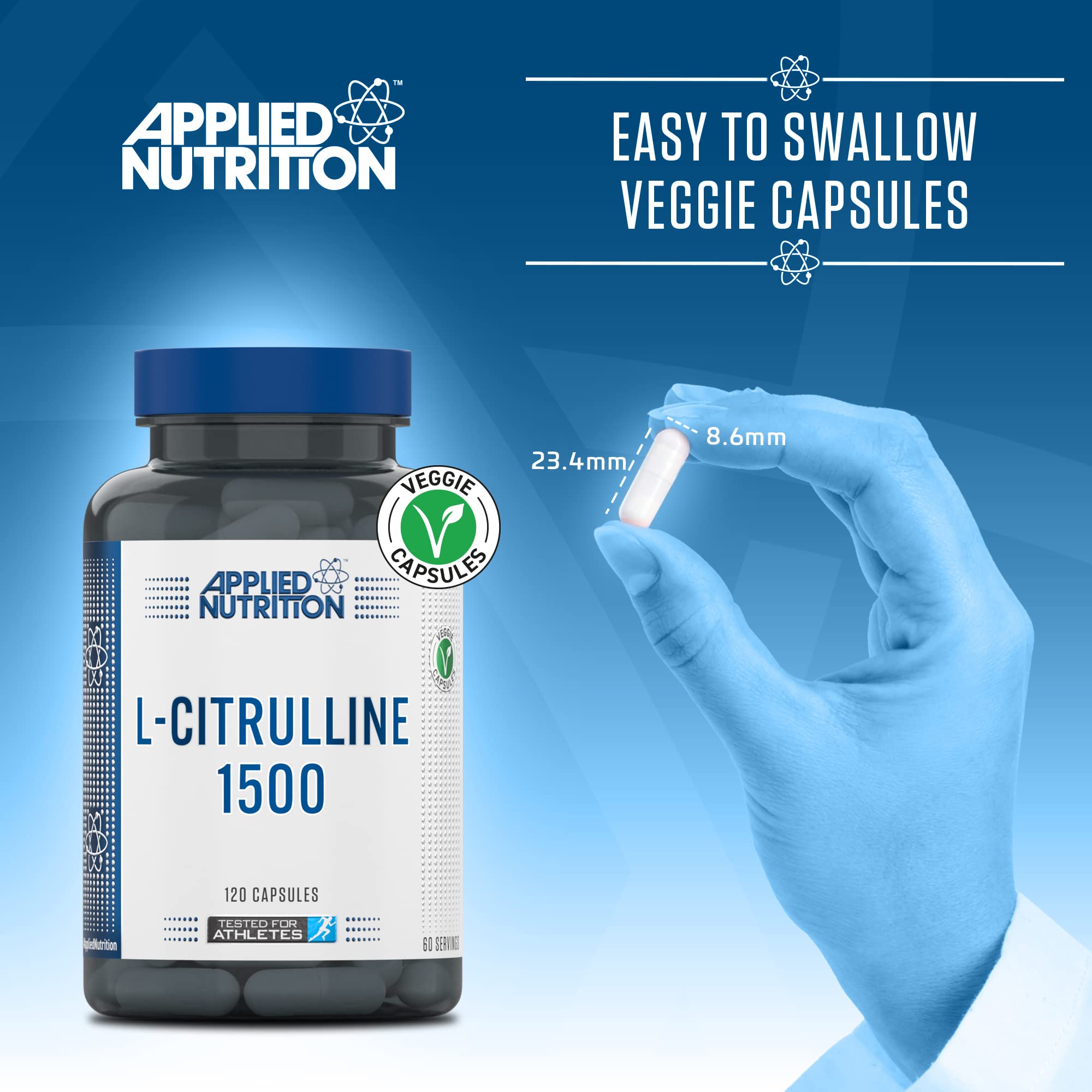 Applied Nutrition L-Citrulline 120 Capsules – Premium Amino Acid Supplement for Muscle Recovery, Energy Boost & Heart Health | Ideal for Athletes, Bodybuilders & Fitness Enthusiasts