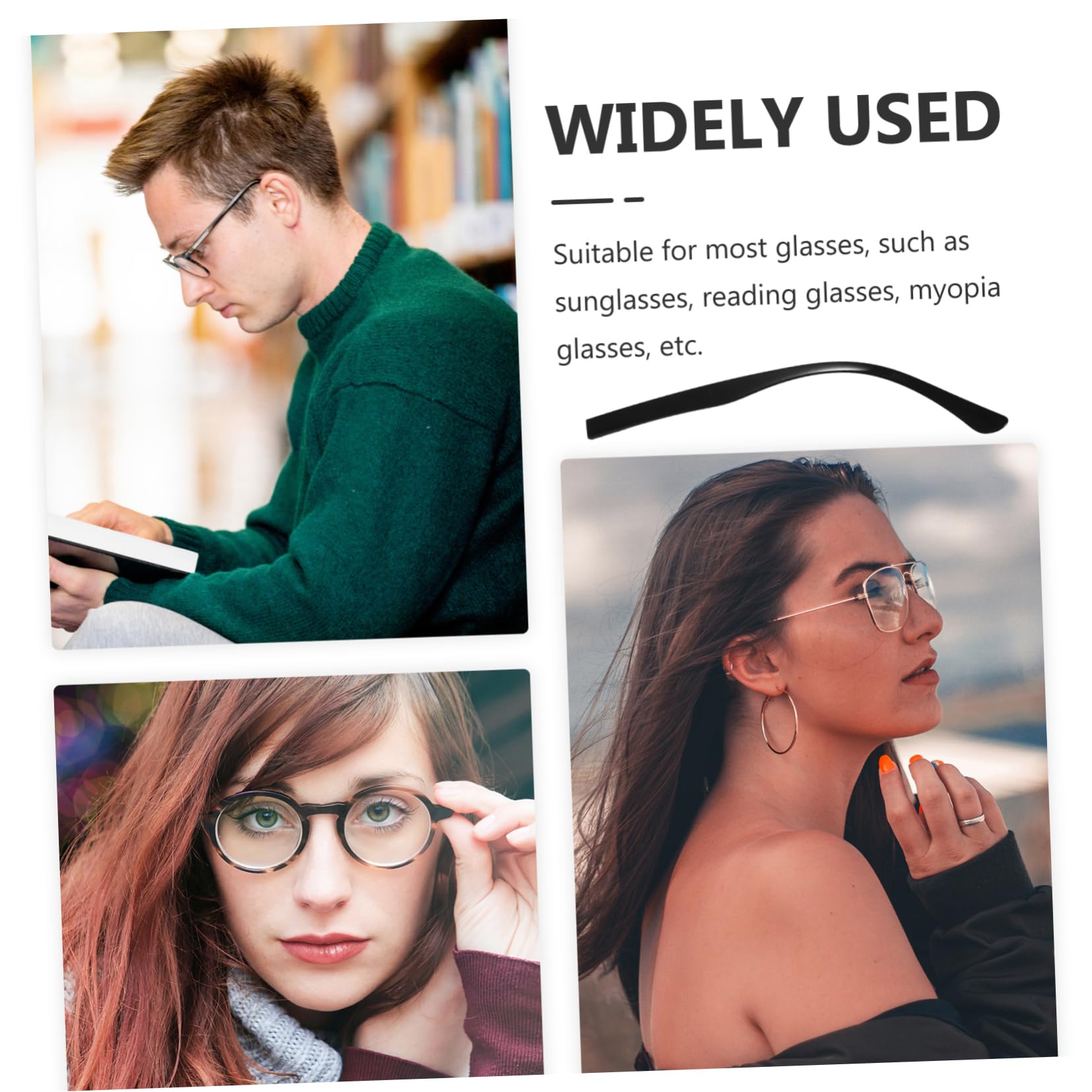 Gogogmee 1 Pair Universal Metal Glasses Temple Replacement Arms - Compatible with Eyeglasses & Sunglasses Repair Kit | Perfect for Broken Frames, DIY Fixes, and Emergency Eyewear Repairs