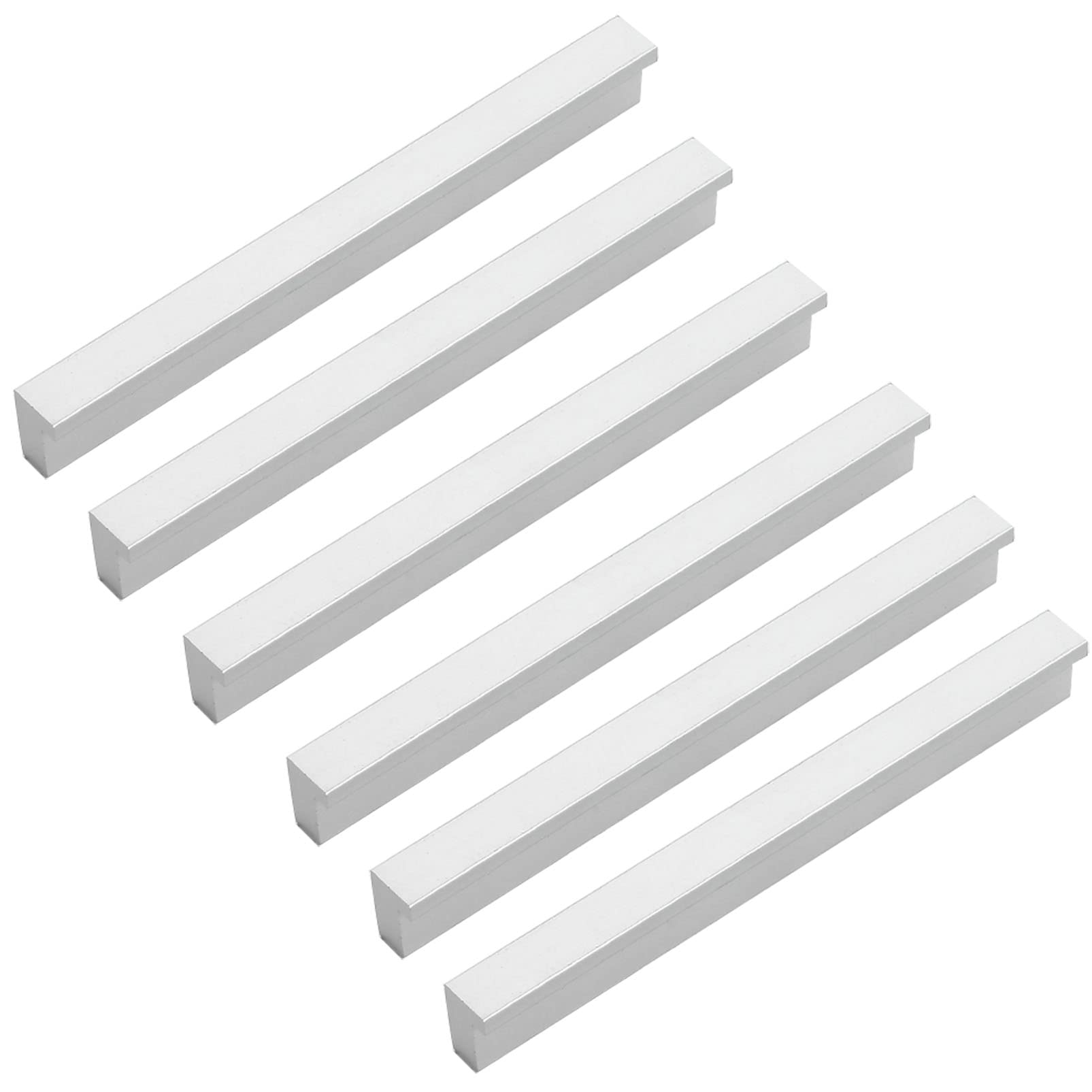 6 Pack Aluminum Alloy Cabinet Handles - White Kitchen & Bathroom Drawer Pulls for Wardrobe & Furniture (96mm Hole Centers) - Durable Hardware for Modern Home Decor & DIY Projects