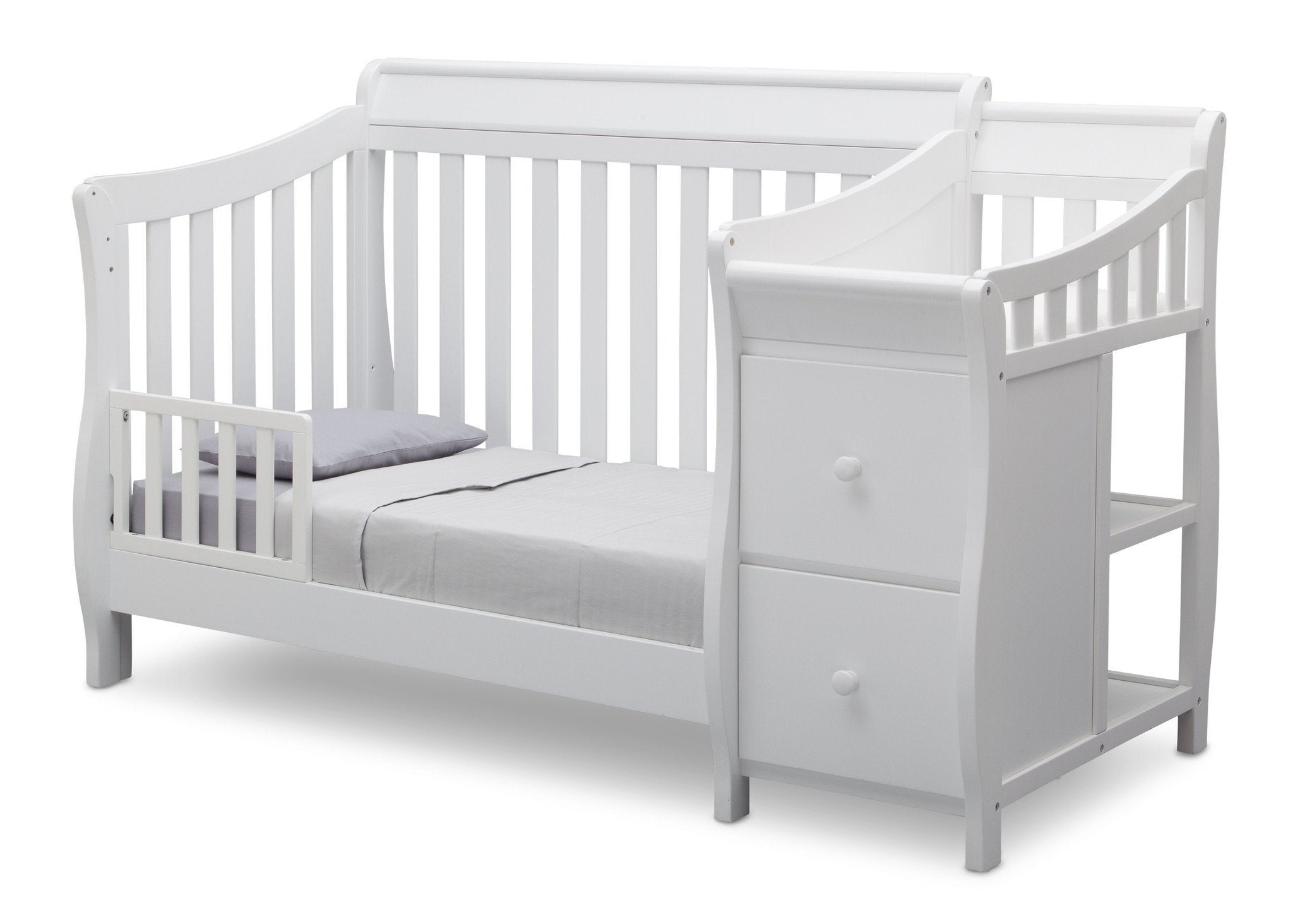 Bridgeport 3-in-1 Convertible Baby Crib with Changing Table - Nursery Furniture Set for Newborns & Toddlers - Perfect for Small Spaces & Modern Nurseries