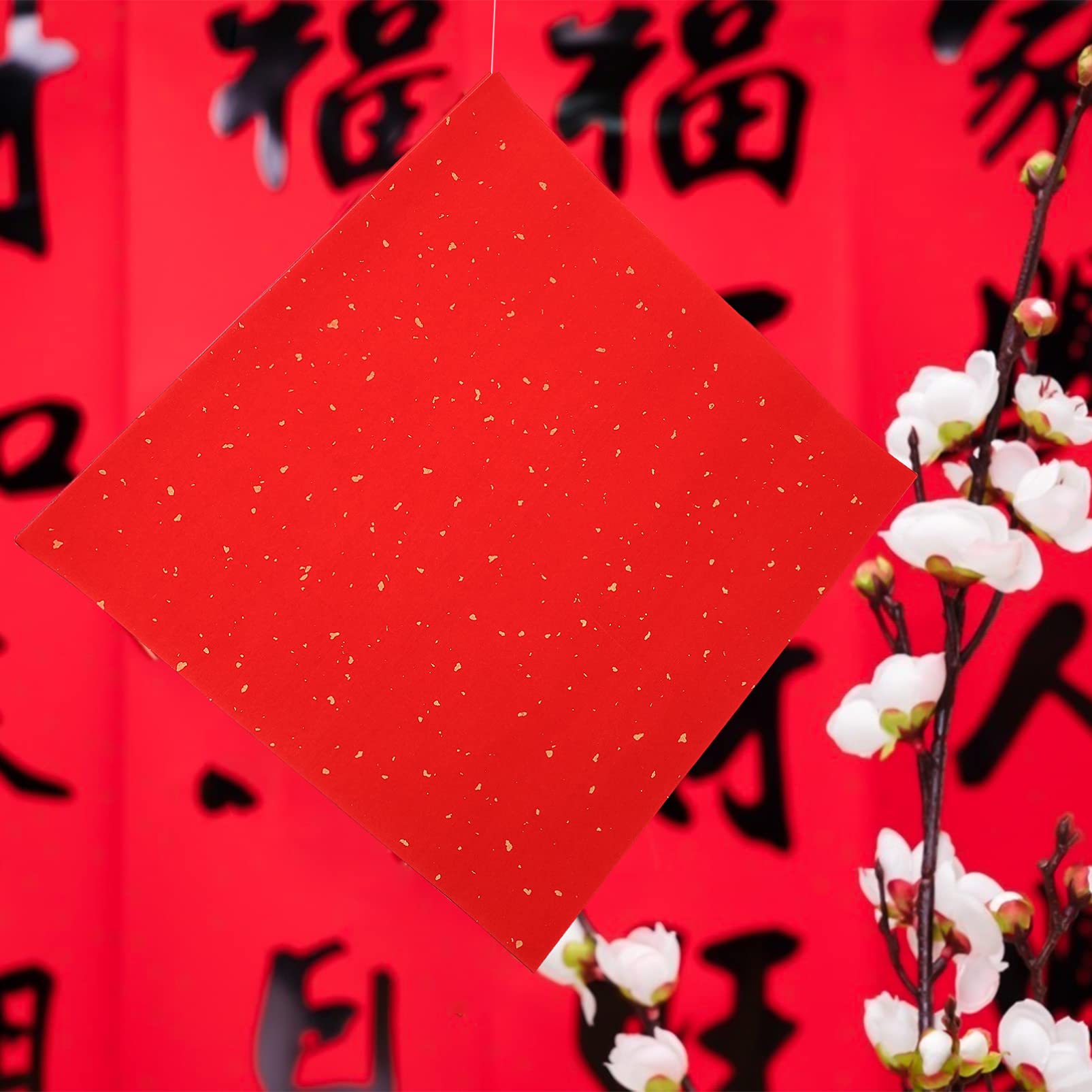 EXCEART 40 Sheets Red Xuan Paper for Chinese Spring Festival Couplets - Traditional Chunlian Duilian Paper Cut, Chinese New Year Calligraphy Rice Paper - Perfect for DIY Decorations, Home Decoration, and Cultural Celebrations