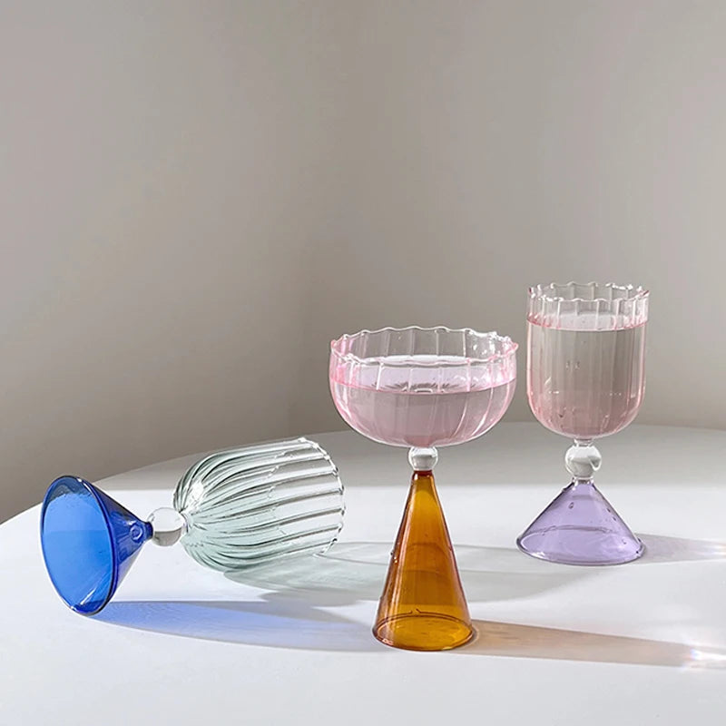 Elegant Cece Cocktail Glasses Set - Premium Crystal Glassware for Margaritas, Martinis & Mixed Drinks - Perfect for Home Bars, Parties & Wedding Receptions