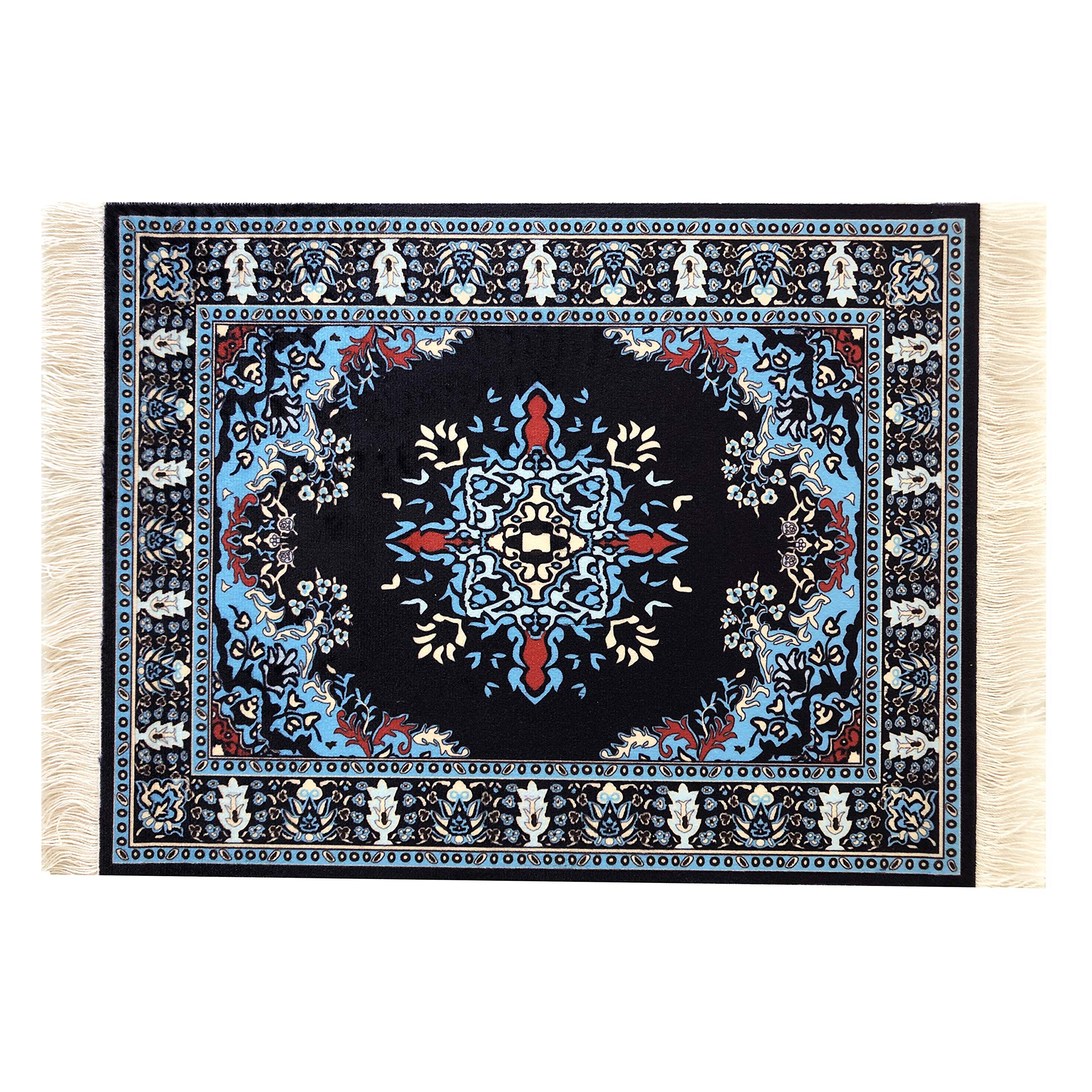 Set of 2 Oriental Style Rug Mouse Pads for Computer Desk - Non-Slip Carpet Mouse Mat for Office & Gaming, Perfect for Home & Workspace Decor