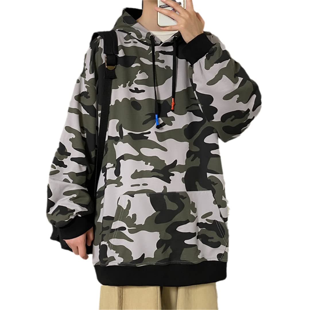 Men's Hip Hop Oversized Hooded Sweatshirt - Autumn Graphic Print Pullover Hoodie for Casual Wear & Street Style | Gym, Lounge, Outdoor Activities