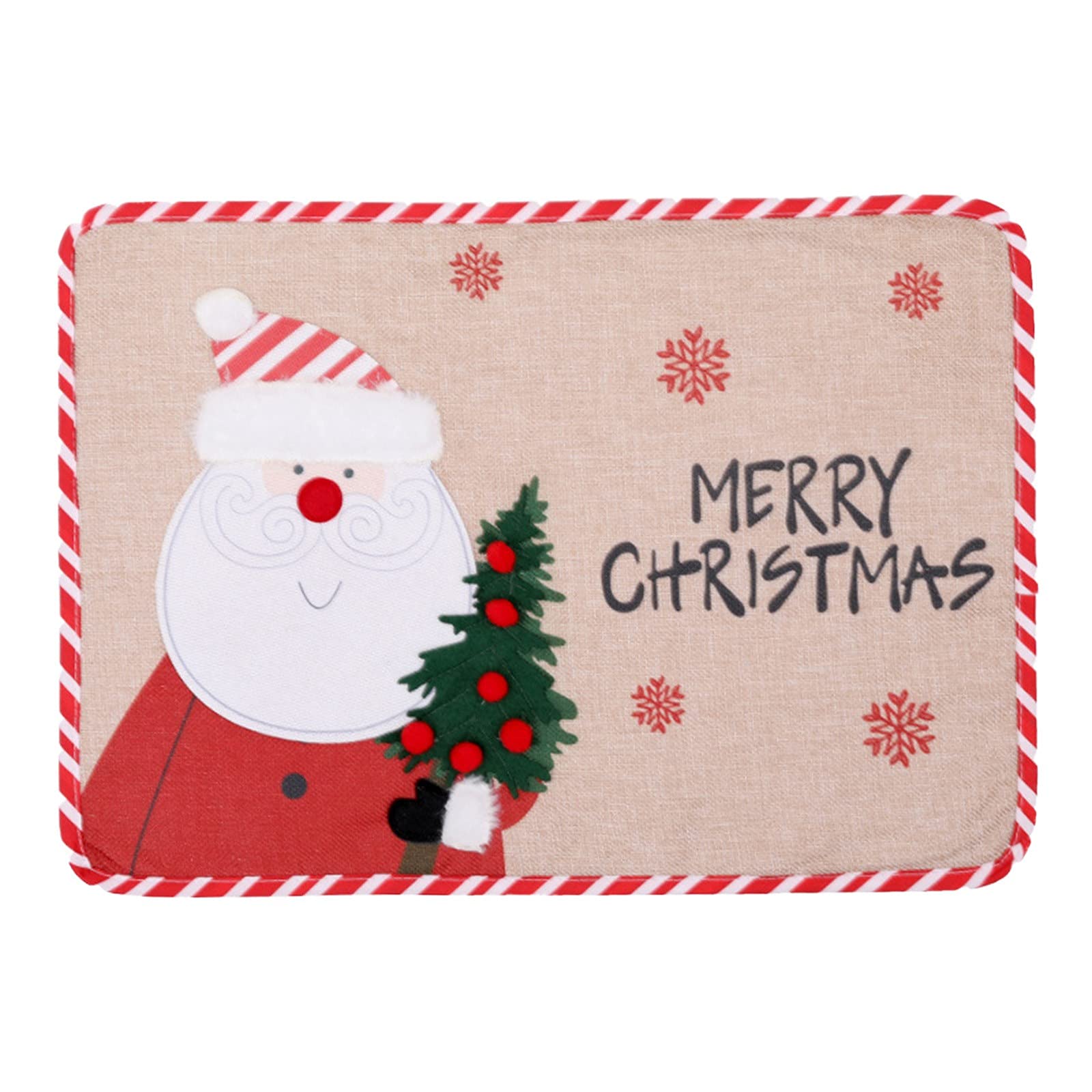 6-Pack Round Christmas Santa Table Placemats - Waterproof Kitchen Dining Mats for Holiday Decor, Party & Bar Use (Multicolor, Standard Size) | Perfect for Christmas Dinner, Festive Gatherings & Home Decoration