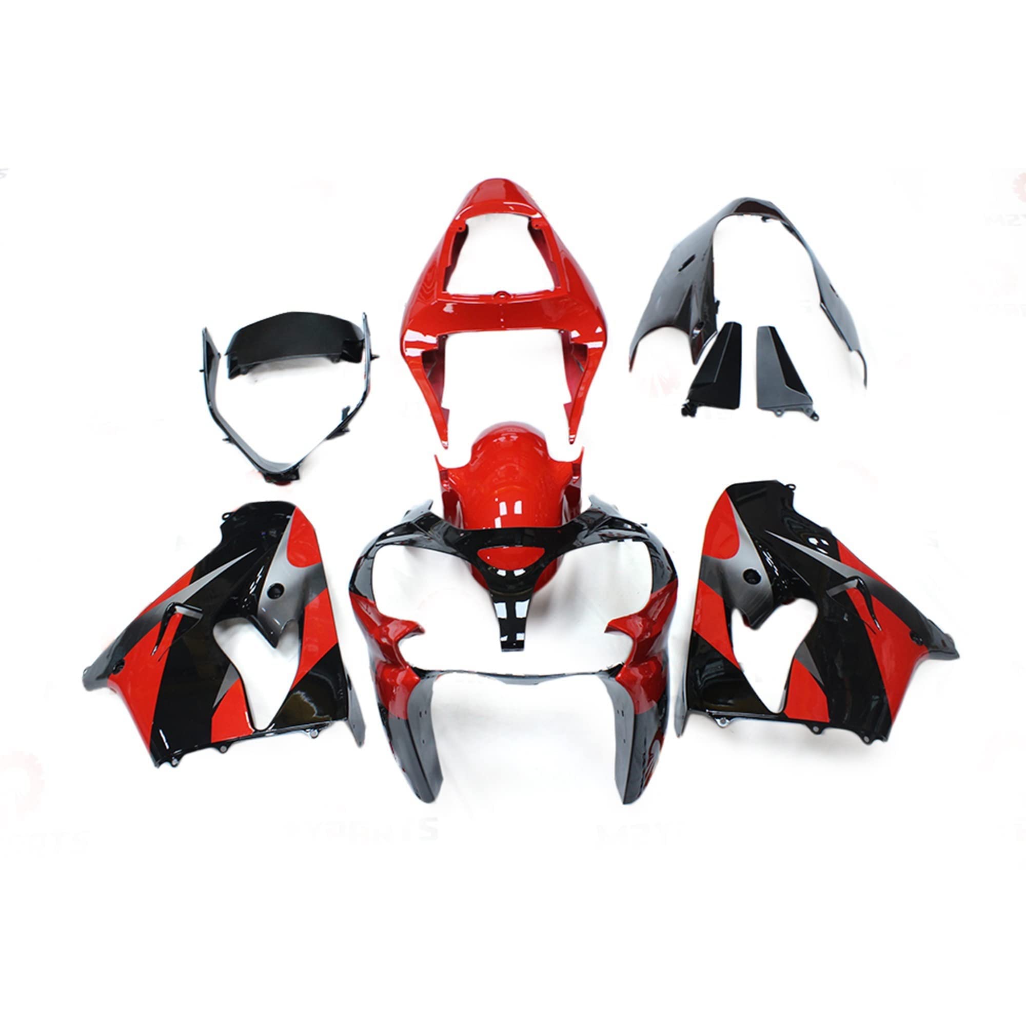 Kawasaki ZX-9R 2002-2003 Motorcycle Fairing Kit - Red & Black ABS Plastic Bodywork | Perfect Fit Replacement for ZX9R 02-03 Models | Ideal for Racing, Street Riding & Bike Restoration