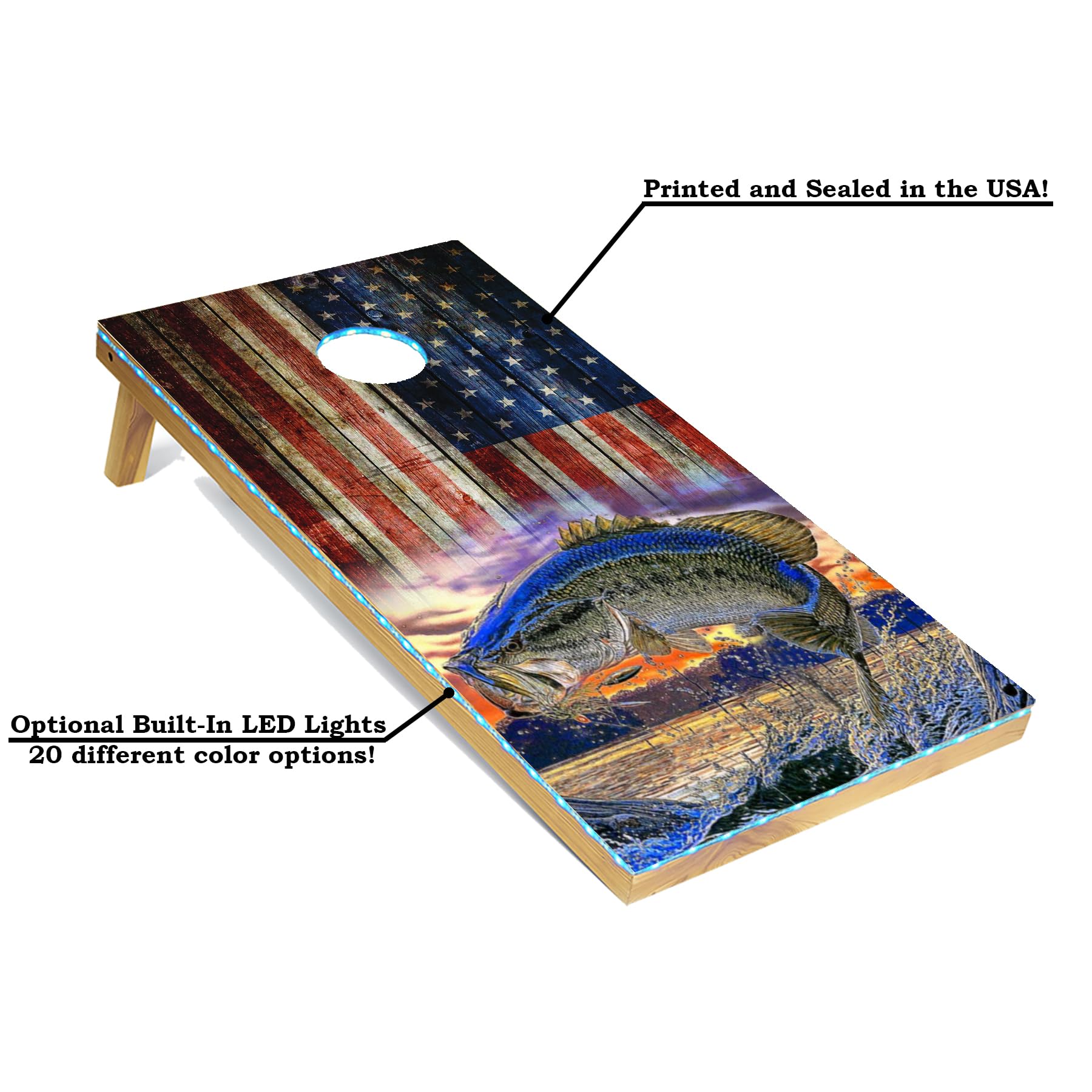 Premium Cornhole Board Set with 8 Bean Bags & Carrying Case - Regulation 4'x2' Size - Tournament & Lightweight Options - LED Light Upgrade Available - Perfect for Backyard Parties, Tailgating & Outdoor Games