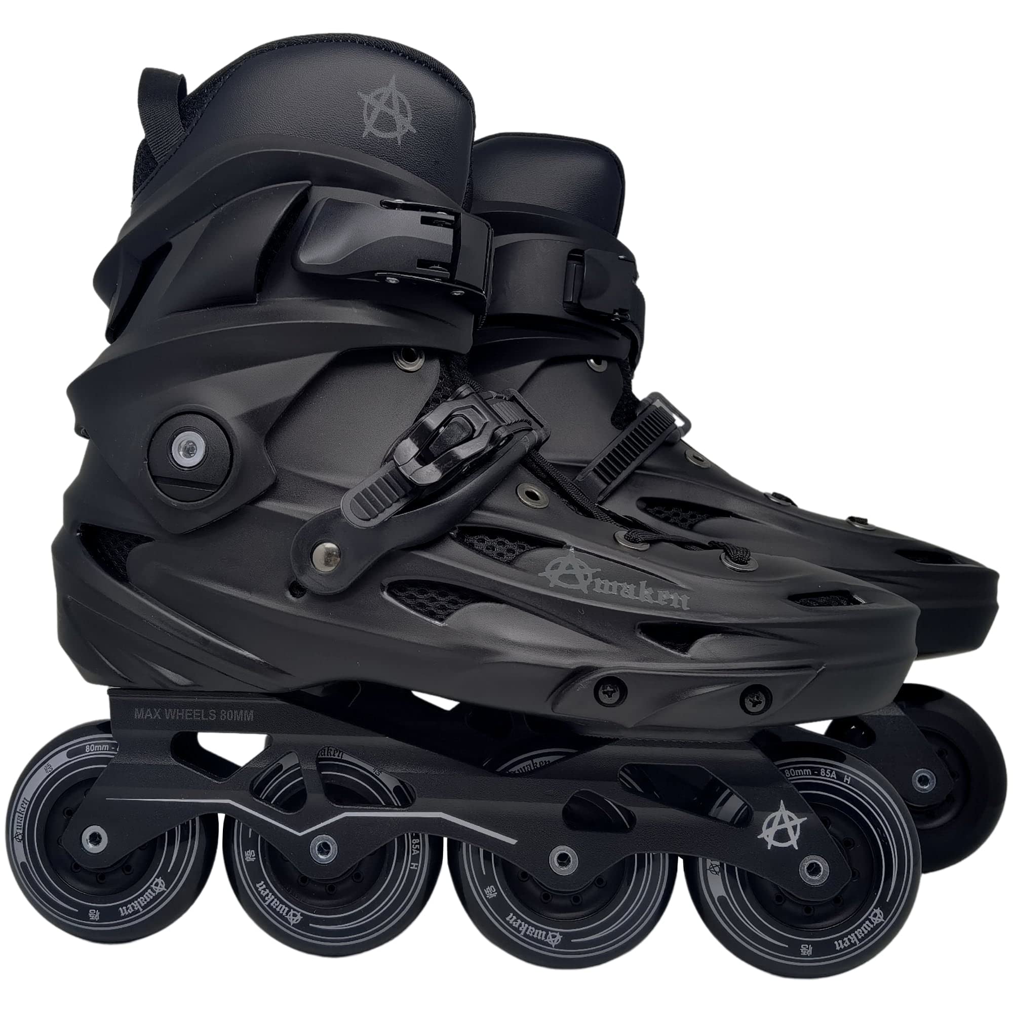 AWAKEN Free Ride Inline Skates for Adults - Black High Performance Rollerblades for Outdoor Fitness, Street Skating & Urban Commuting