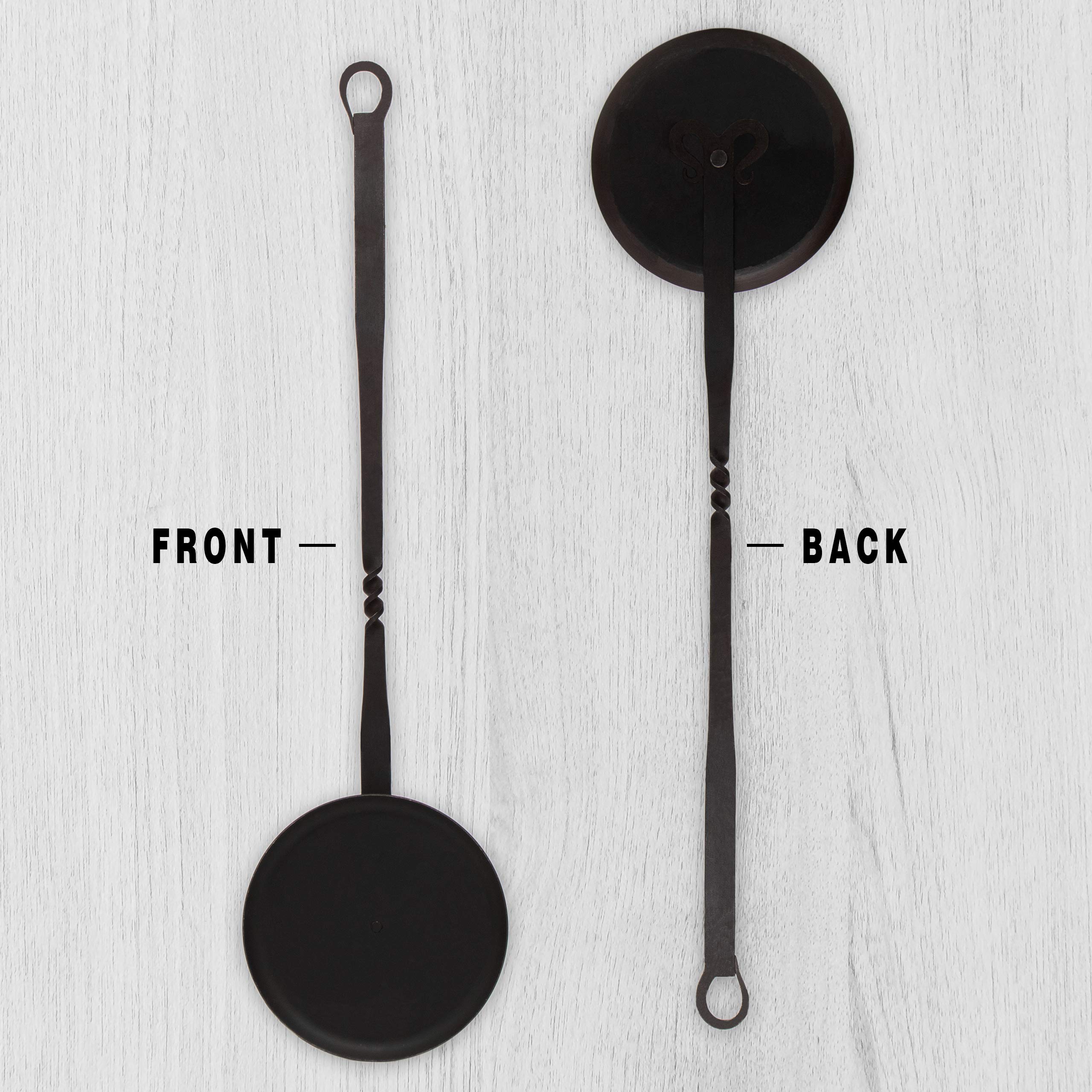 Long Handle Iron Grill Fire Ladle - Medieval Hand Forged Cooking Tool with Comfort Grip for BBQ, Camping, Outdoor Cooking - Perfect for Grilling, Cast Iron Skillets, Fire Pits & Medieval Reenactments - 21.65 Inch Heavy Duty Kitchen Utensil