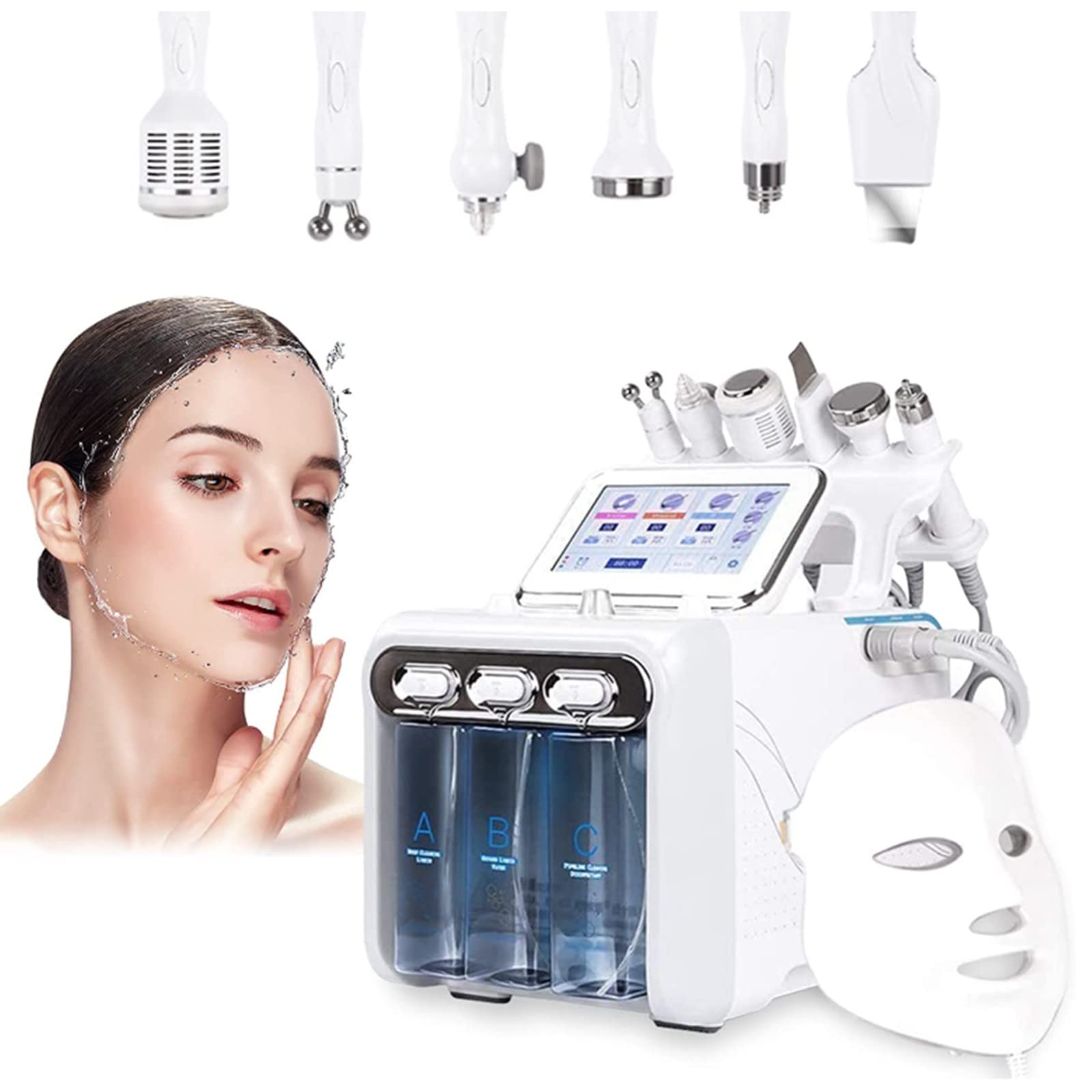 7-in-1 Hydrogen Oxygen Facial Beauty Machine | Professional Hydro Dermabrasion Device for Deep Pore Cleaning & Skin Tightening | Multifunctional Small Bubble Facial Care System for Spa & Home Skincare Routine