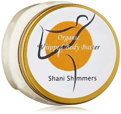 Shani Shimmers Whipped Body Butter - Chocolate Scented Hydrating Moisturizer Cream for Dry Skin, 8oz in Glass Jar, Helps Improve Blemishes & Leaves Skin Silky Smooth | Natural Skincare Gift for Women | Perfect for Daily Use, After Shower & Before Bed