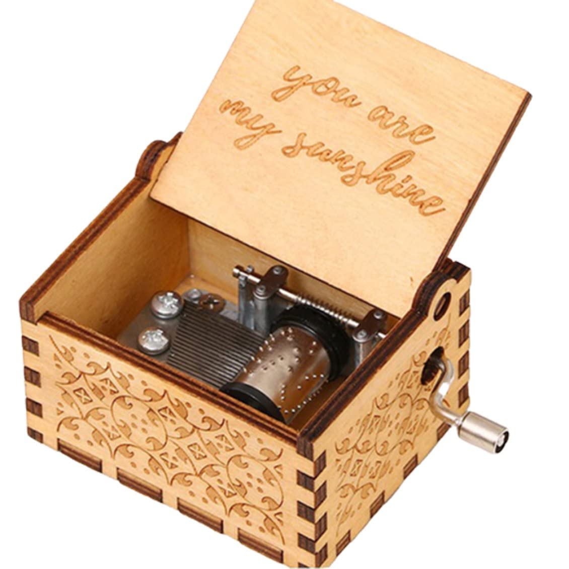 1 Pcs Wooden Music Box - Handmade Musical Gift for Kids, Children's Birthday Present, Romantic Home Decor & Wedding Keepsake - Plays Beautiful Melodies for Special Moments