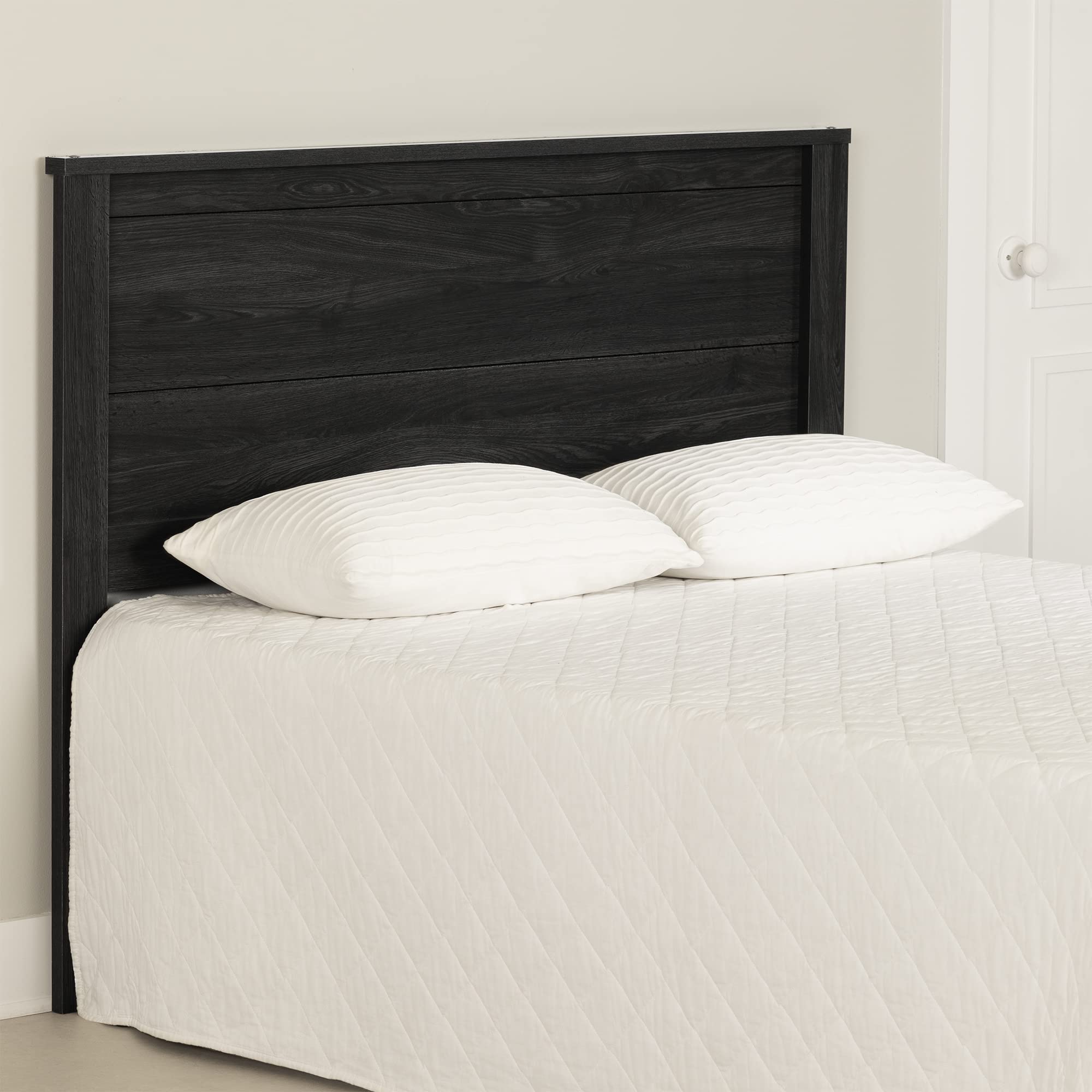 South Shore Step One Essential Full Size Headboard in Gray Oak - Perfect for Modern Bedroom Decor & Space-Saving Solutions