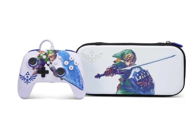 POWERA Wired Controller & Slim Case for Nintendo Switch - Master Sword Edition for Gaming & Travel