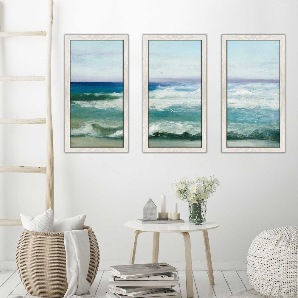 Azure Ocean by Julia Purinton - Framed Acrylic Wall Art Set in Blue | Modern Coastal Decor for Living Room, Bedroom & Office