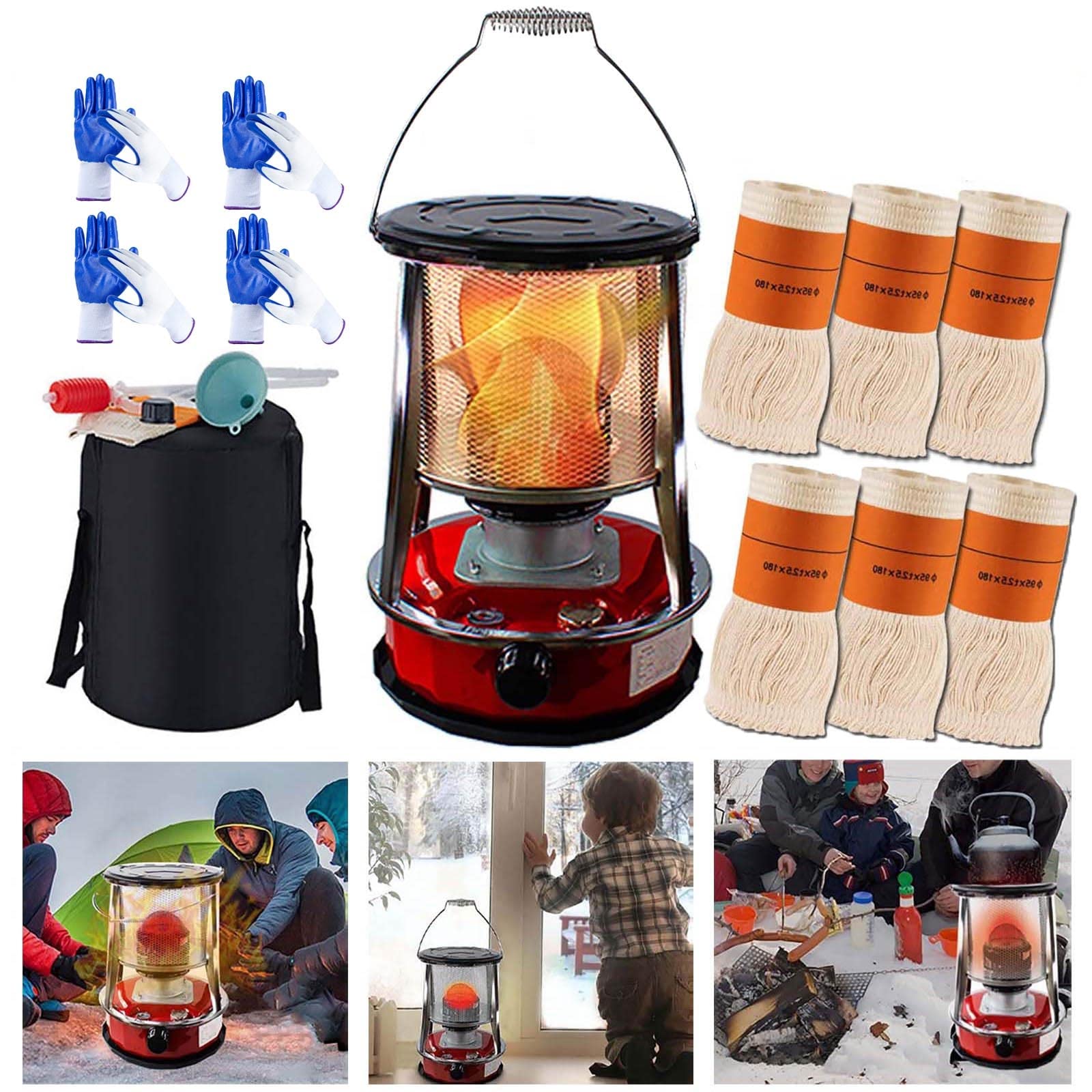 Portable Kerosene Heater for Indoor & Outdoor Use - Non-Electric Emergency Heater with Rapid Heating & Handle Design - Perfect for Power Outages, Camping Tents, Garages & Small Spaces