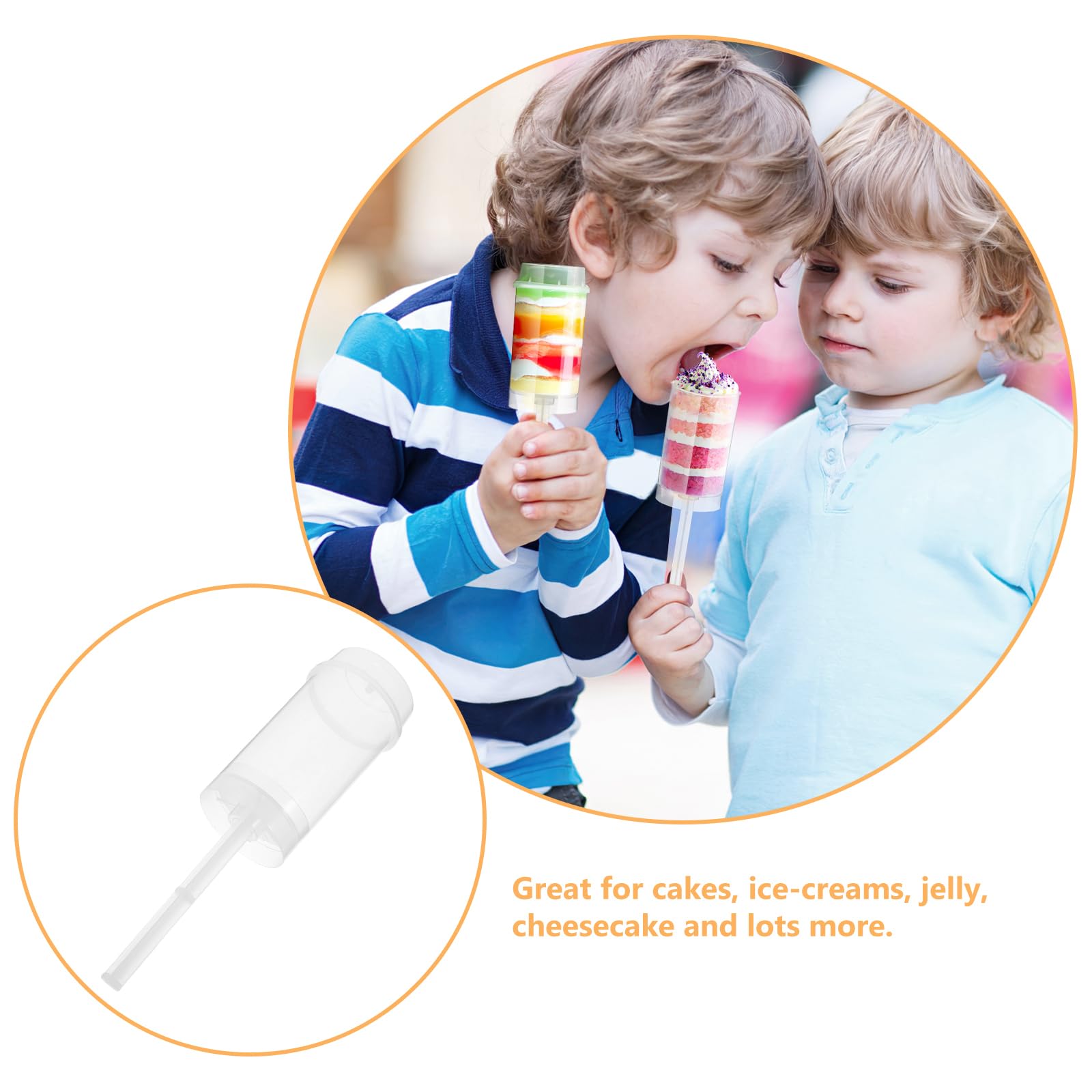 DOITOOL 50PCS Reusable Cake Push Pop Containers with Lids - Dessert Shooter Cups for Cake, Ice Cream, Jelly, Candy | Perfect for Birthday Parties, Baby Showers & Wedding Dessert Displays