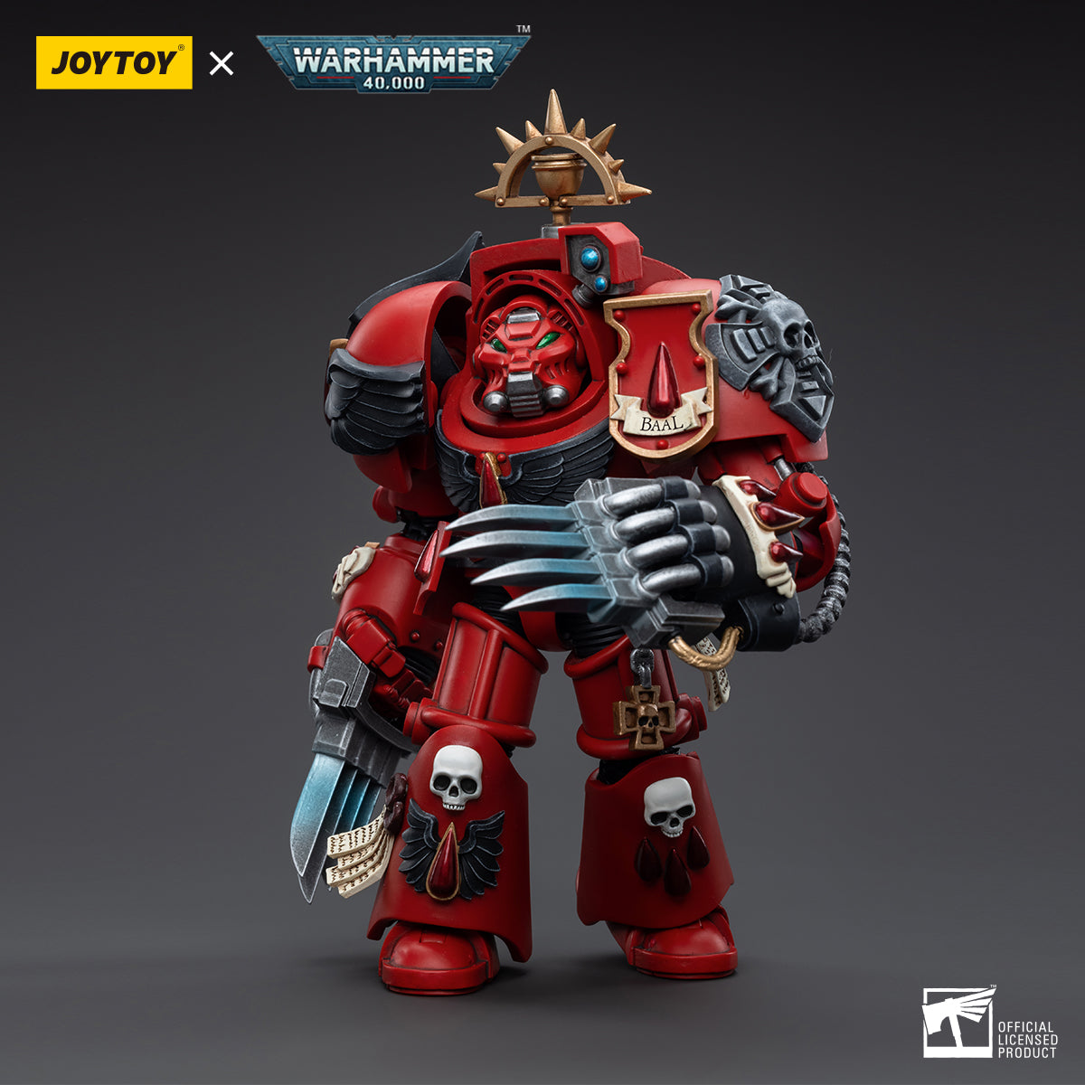 JOYTOY 1/18 Scale Warhammer 40K Blood Angels Assault Terminators Action Figure Set (3-Pack) - Collectible Miniatures for Tabletop Gaming & Display