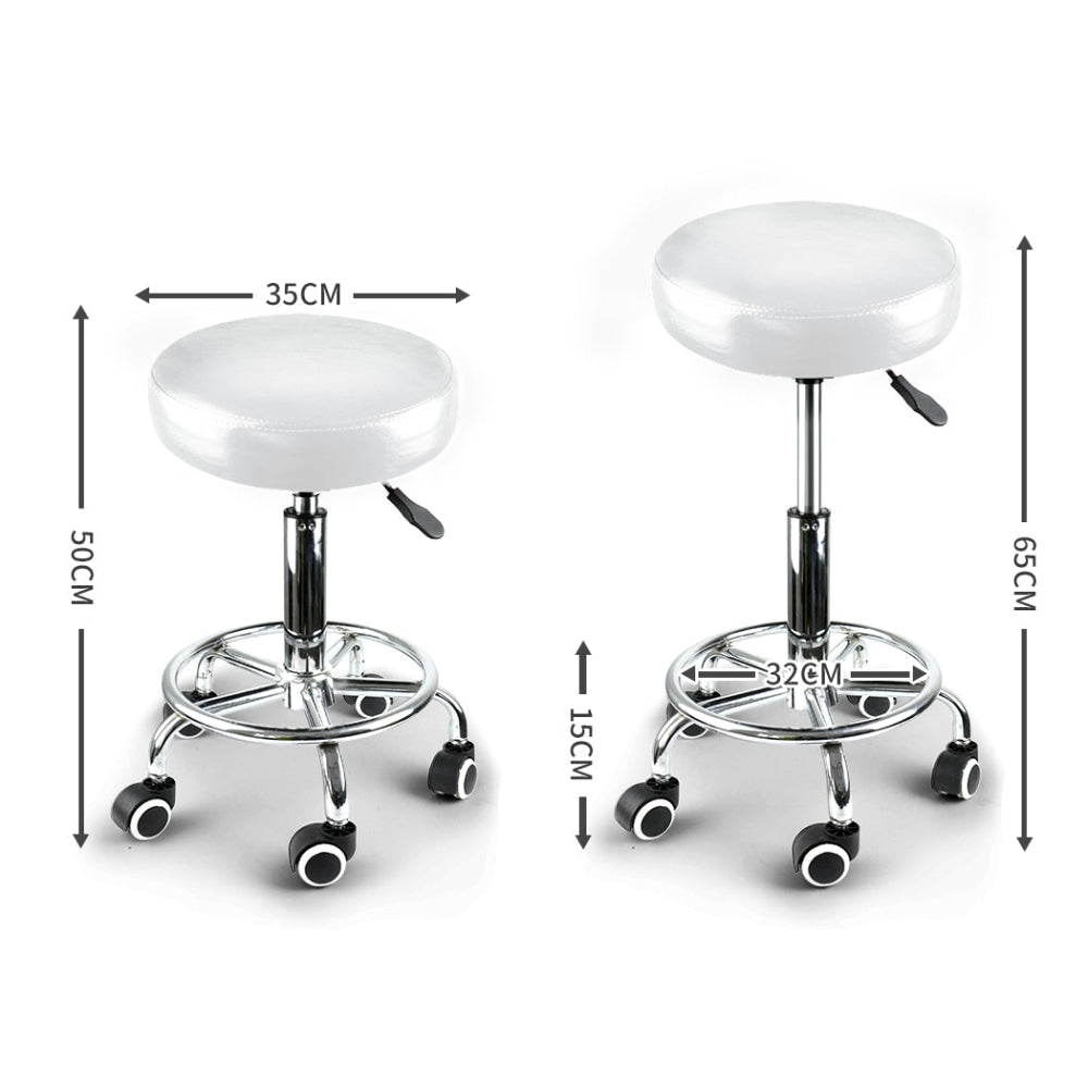 2 Pack Swivel Salon Stool - Adjustable Height Barber Chair for Hairdressing, Beauty & Salon Use - Heavy Duty Styling Stool with Footrest for Home & Professional Use