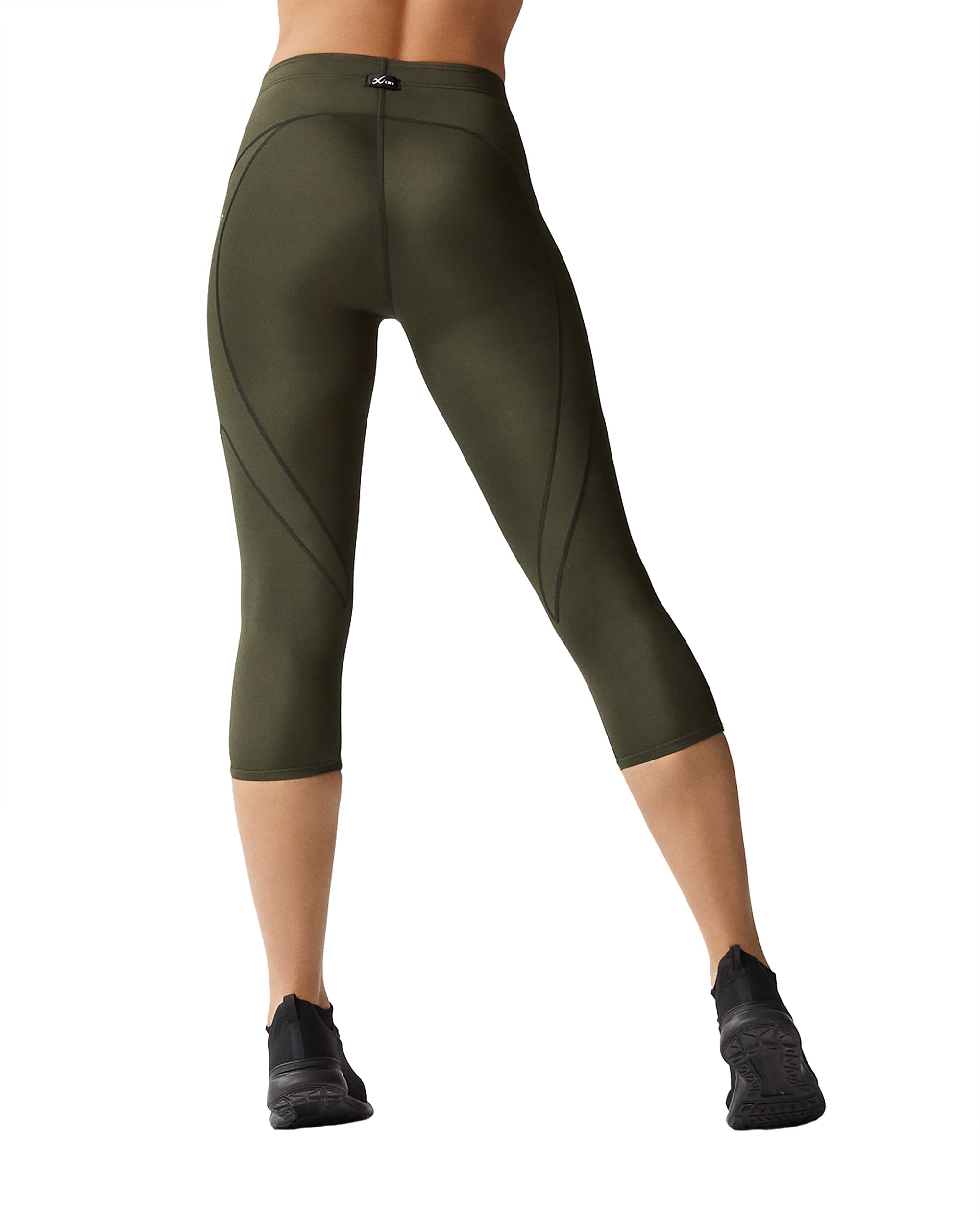 CW-X Women's Stabilyx Joint Support 3/4 Capri Compression Tight Pants for Running, Yoga & Workouts - Knee & Hip Support for Active Women