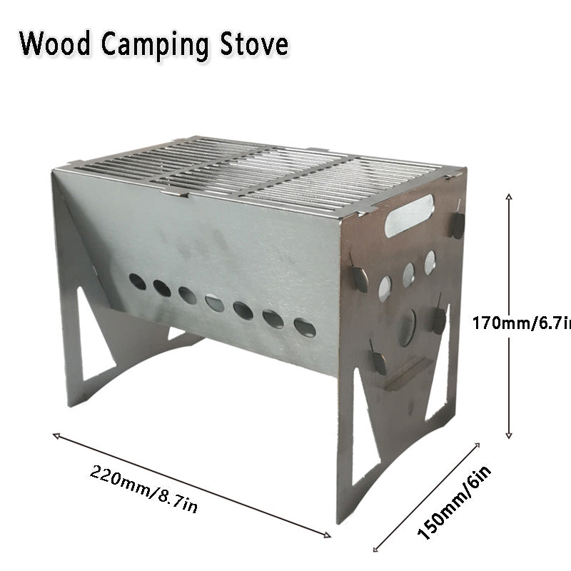 VODA™ Portable Camp Stove VDBBQ220 - Compact Outdoor Cooking Grill for Camping, Hiking & Backpacking - Perfect for Picnics, Tailgating & Emergency Preparedness