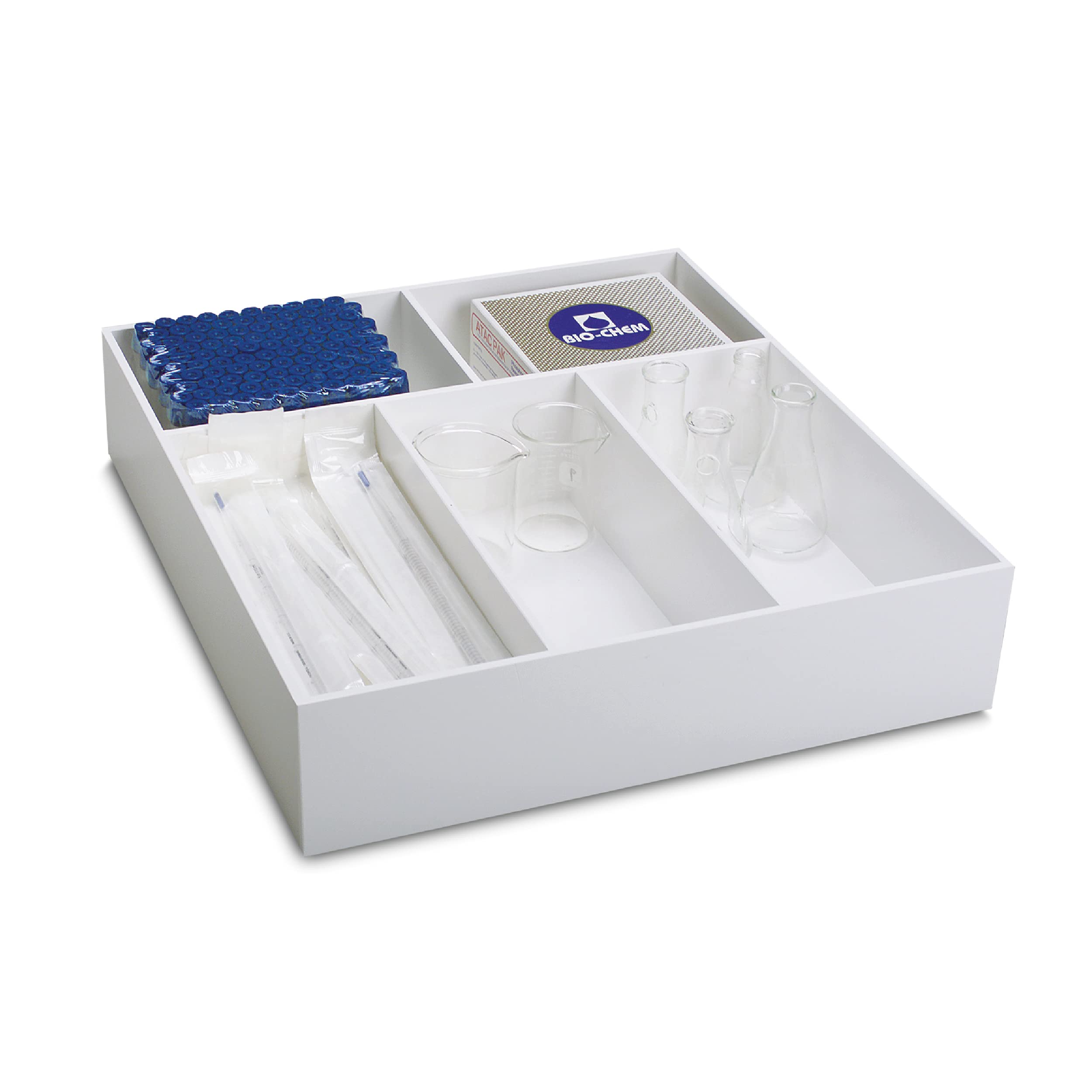 TrippNT 5-Compartment Deep Drawer Organizer - Premium Storage Solution for Kitchen Utensils, Office Supplies & Craft Organization (White) - Perfect for Home, Office, and Workshop Organization