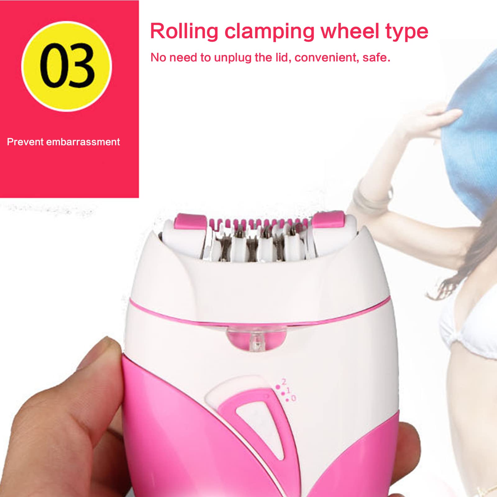 Electric Epilator for Women - Painless Hair Removal Device with Multiple Attachments & Trimmer - Smooth Skin for Legs, Underarms, Bikini Line & Face | At-Home Salon Experience