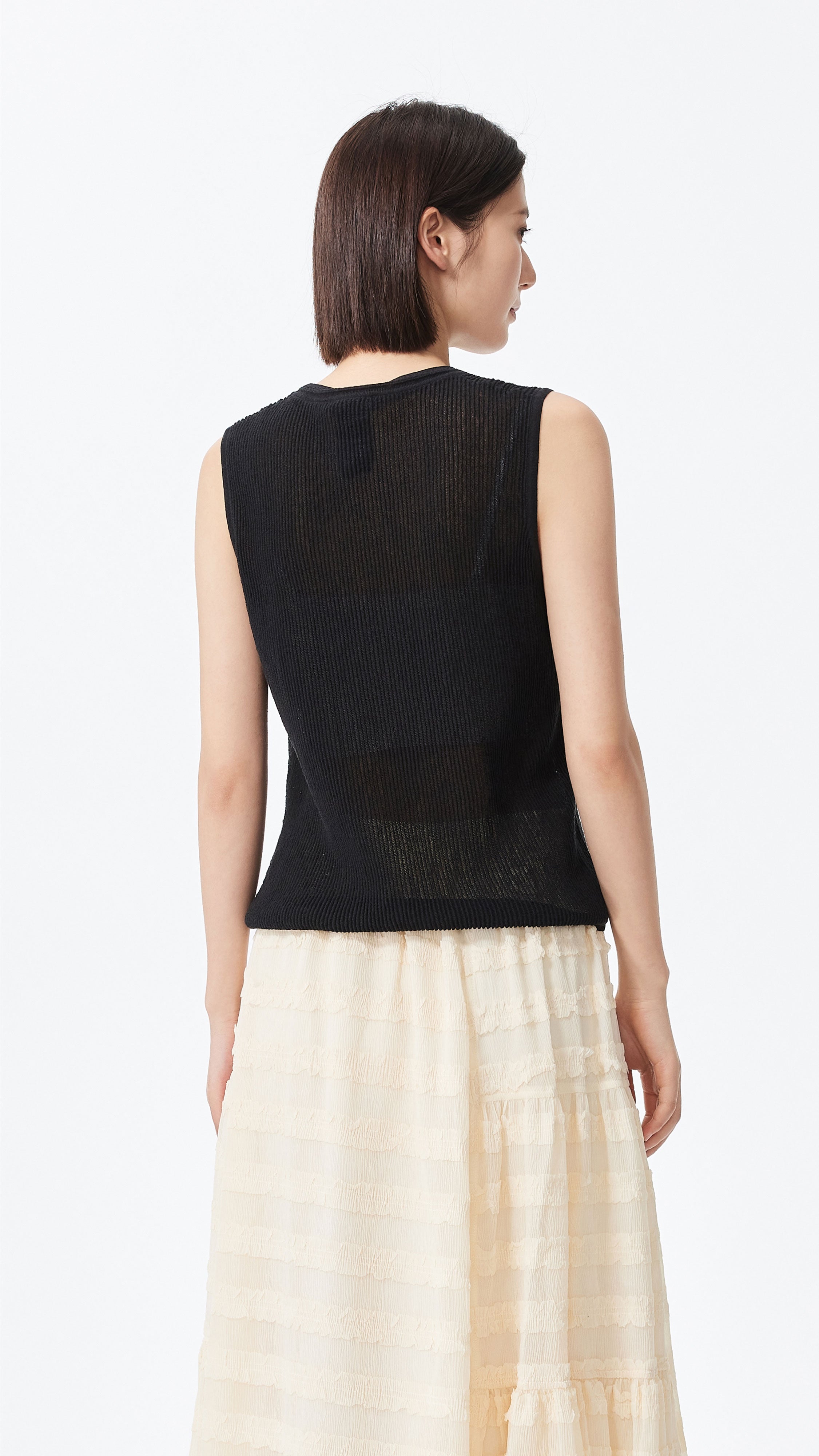 Ottoman Knitted Tank Top for Women - Soft Breathable Summer Casual Wear - Perfect for Beach, Yoga, and Everyday Outfits