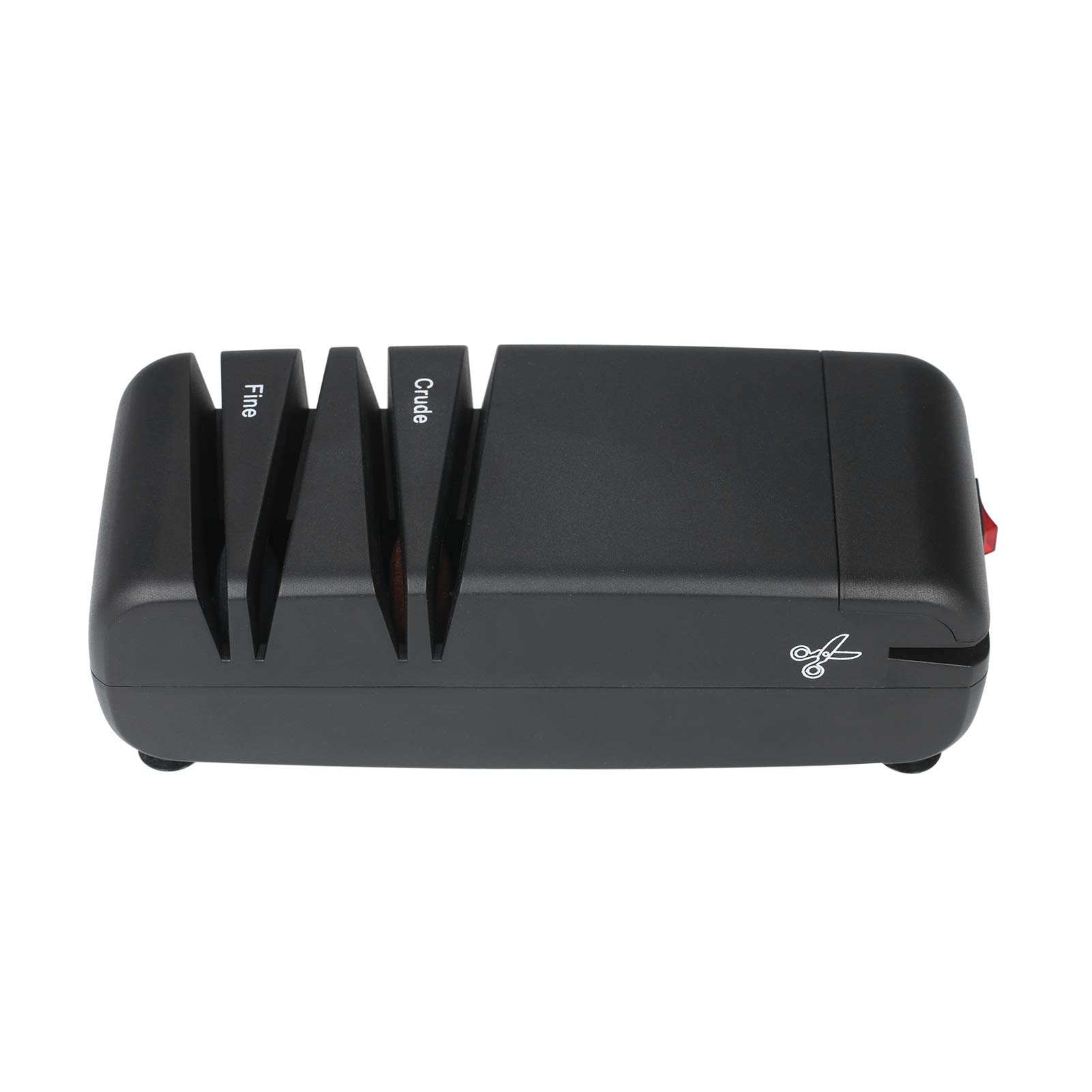 Mulcort Professional Electric Knife Sharpener - Automatic Multi-Functional Knife & Scissors Sharpener with 15° Angle, Coarse & Fine Grit for Kitchen, Hunting, Camping - Perfect for Straight & Serrated Blades, Chef Knives, Pocket Knives & Household Tools