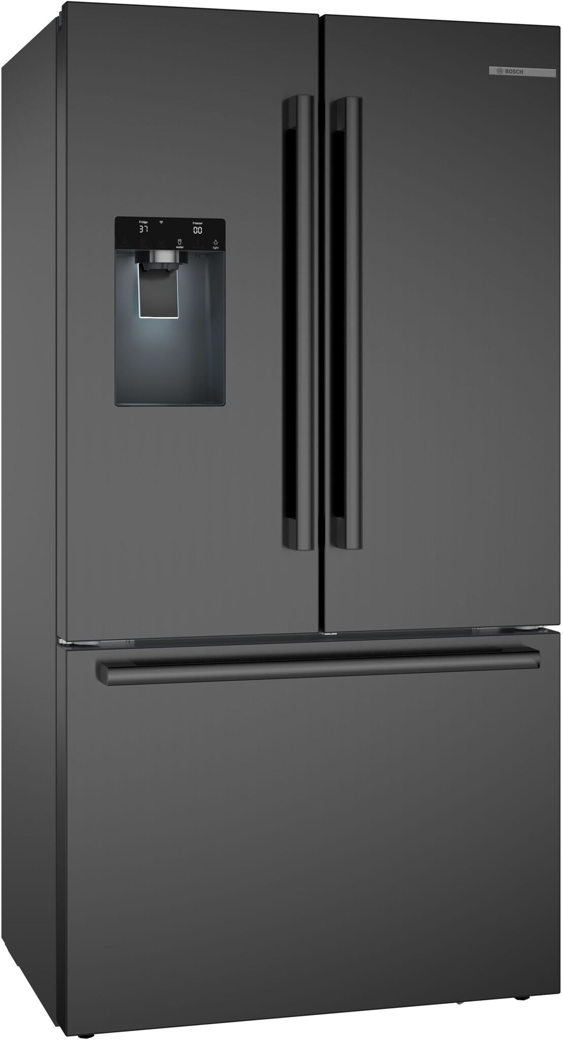 Bosch 500 Series 22 Cu. Ft. French Door Refrigerator in Black Stainless Steel - B36CD52SNB | Energy Efficient Kitchen Appliance for Modern Homes & Entertaining