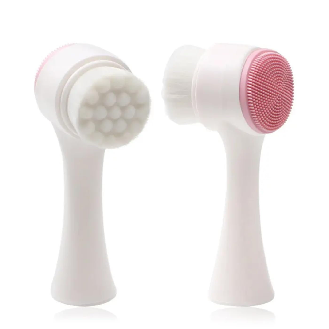 EASYMART Double Sided Silicone Face Wash Brush - Manual Facial Cleansing Brush for Deep Cleaning & Massage, Soft Skin Care Tool for Blackheads & Exfoliation (1 Pack) - Perfect for Daily Skincare Routine & Travel