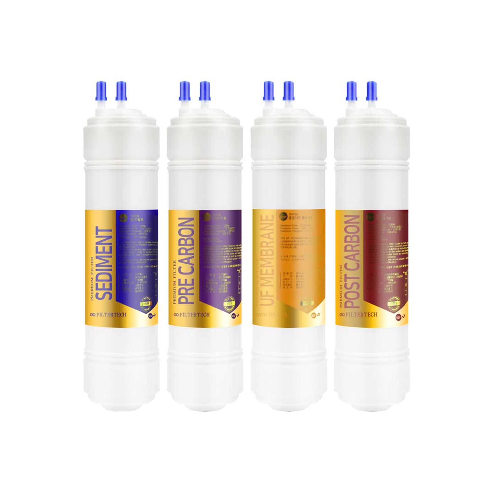 4EA Replacement Water Filter Set for Cuckoo CP-F602HW - 8 Inch Compatible Filters - 1 Year Supply - White - Perfect for Home & Office Water Purification Systems