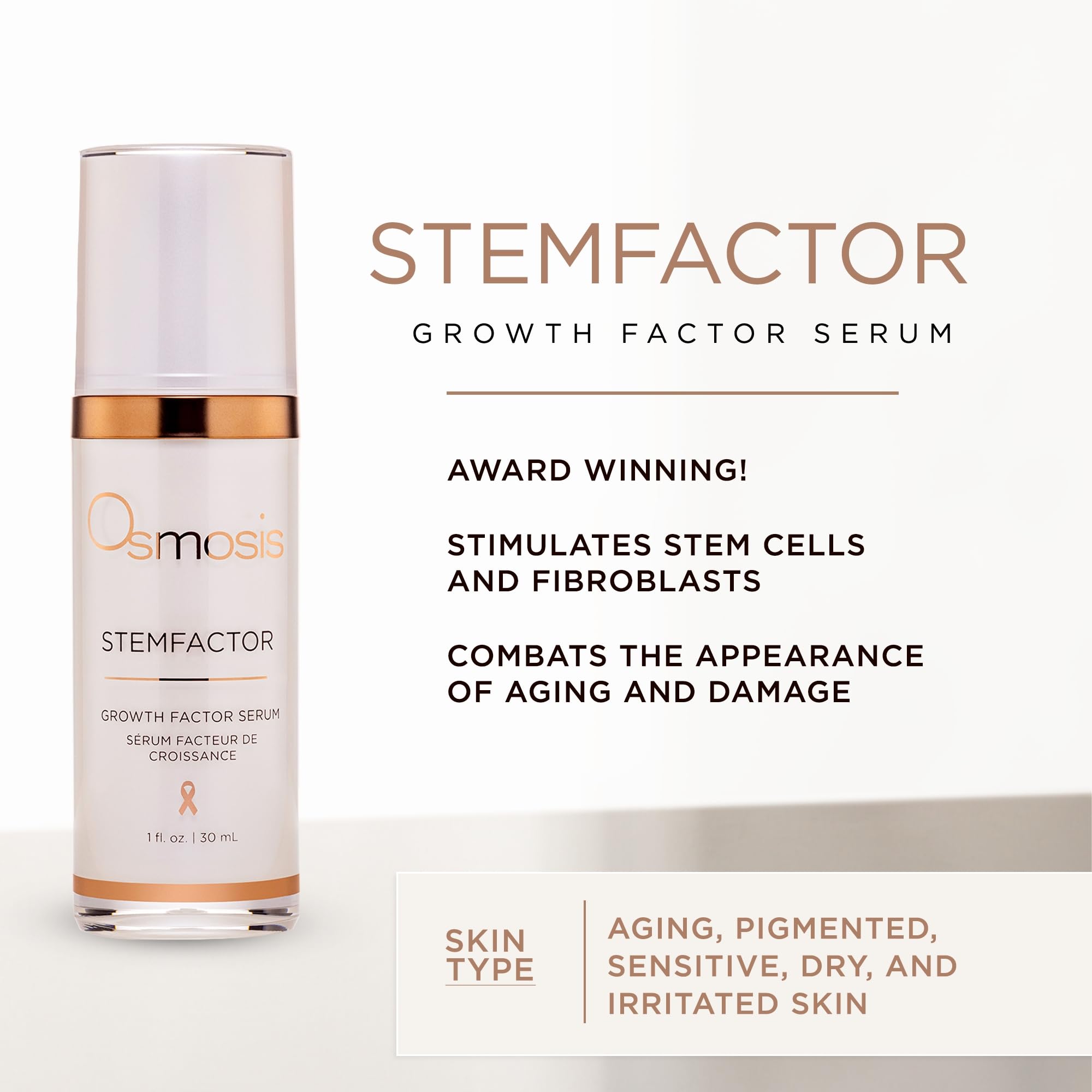 **OSMOSIS Hydrating Facial Moisturizer & Serum Kit - Plumping Moisturizer with Shea Butter (1.69oz) + STEMFACTOR Facial Serum for Cell Renewal (1oz) - Perfect for Dry Skin & Anti-Aging Routine**