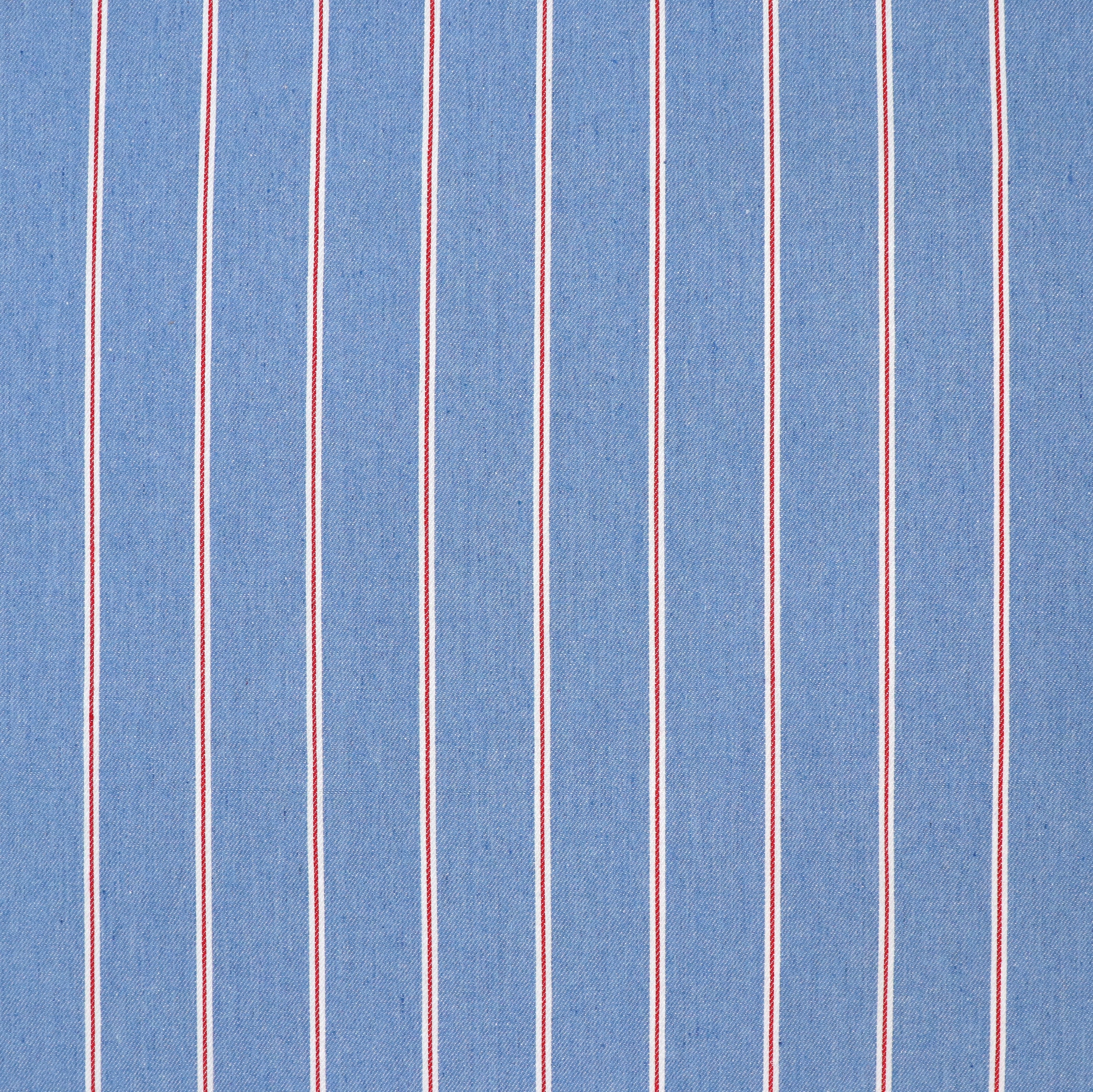 Lightweight Denim Fabric - Red & White Stripes - 50cm End of Bolt - Perfect for DIY Crafts, Quilting, and Fashion Projects
