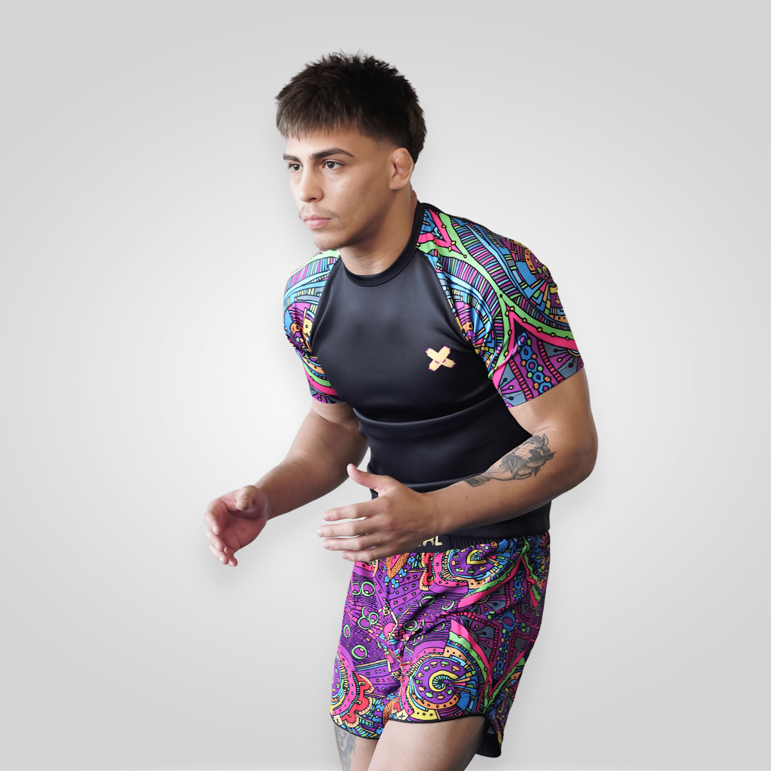 Premium Aztec BJJ Rash Guard - Compression Long Sleeve MMA & Jiu-Jitsu Shirt for Men & Women - Moisture Wicking & UV Protection for Training, Grappling & Martial Arts