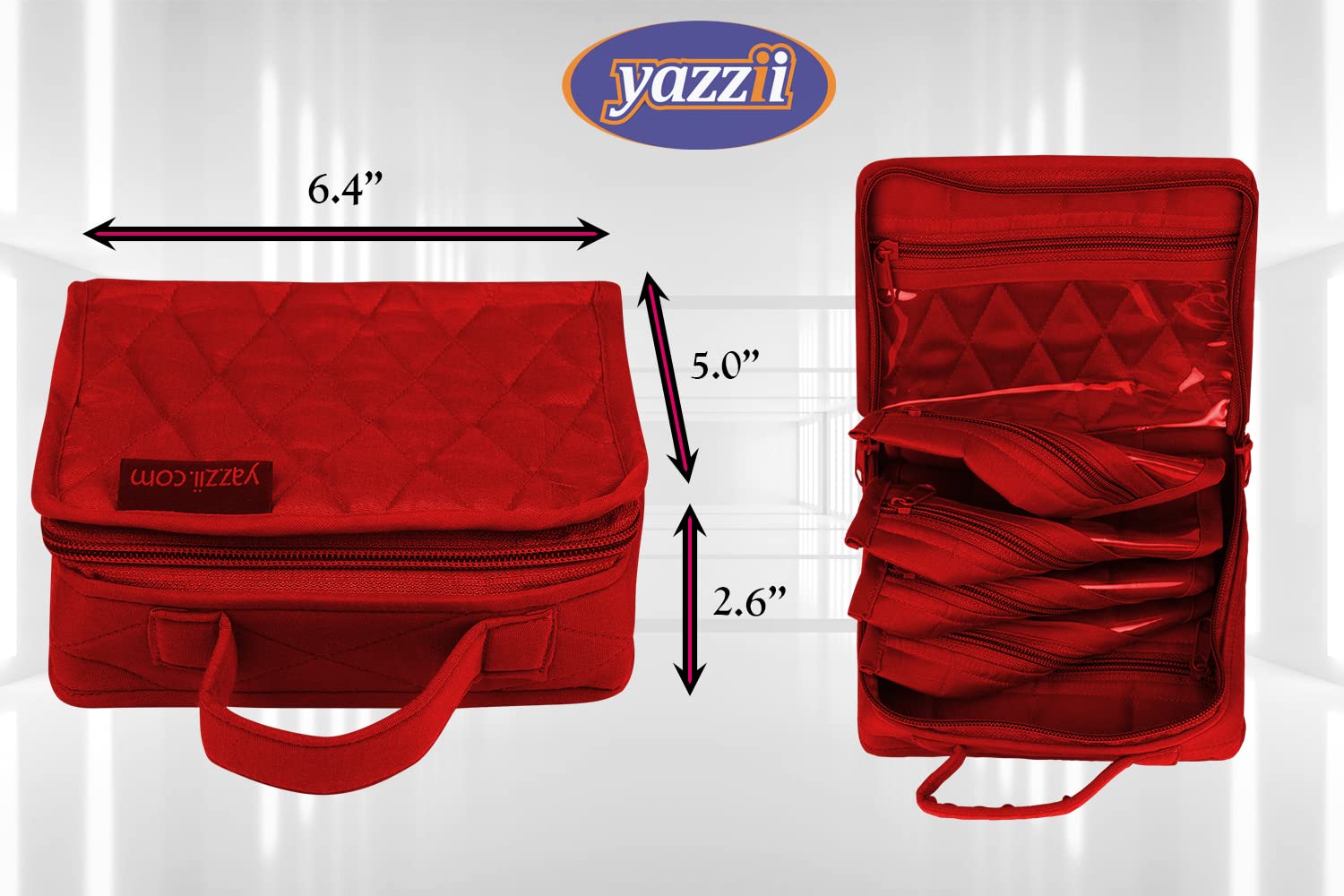 Yazzii Crafters Mini Organizer Tote Bag - Multipurpose Storage Pouch for Arts & Crafts, Makeup, Jewelry & Small Accessories - Perfect for Travel, Home Organization & DIY Projects