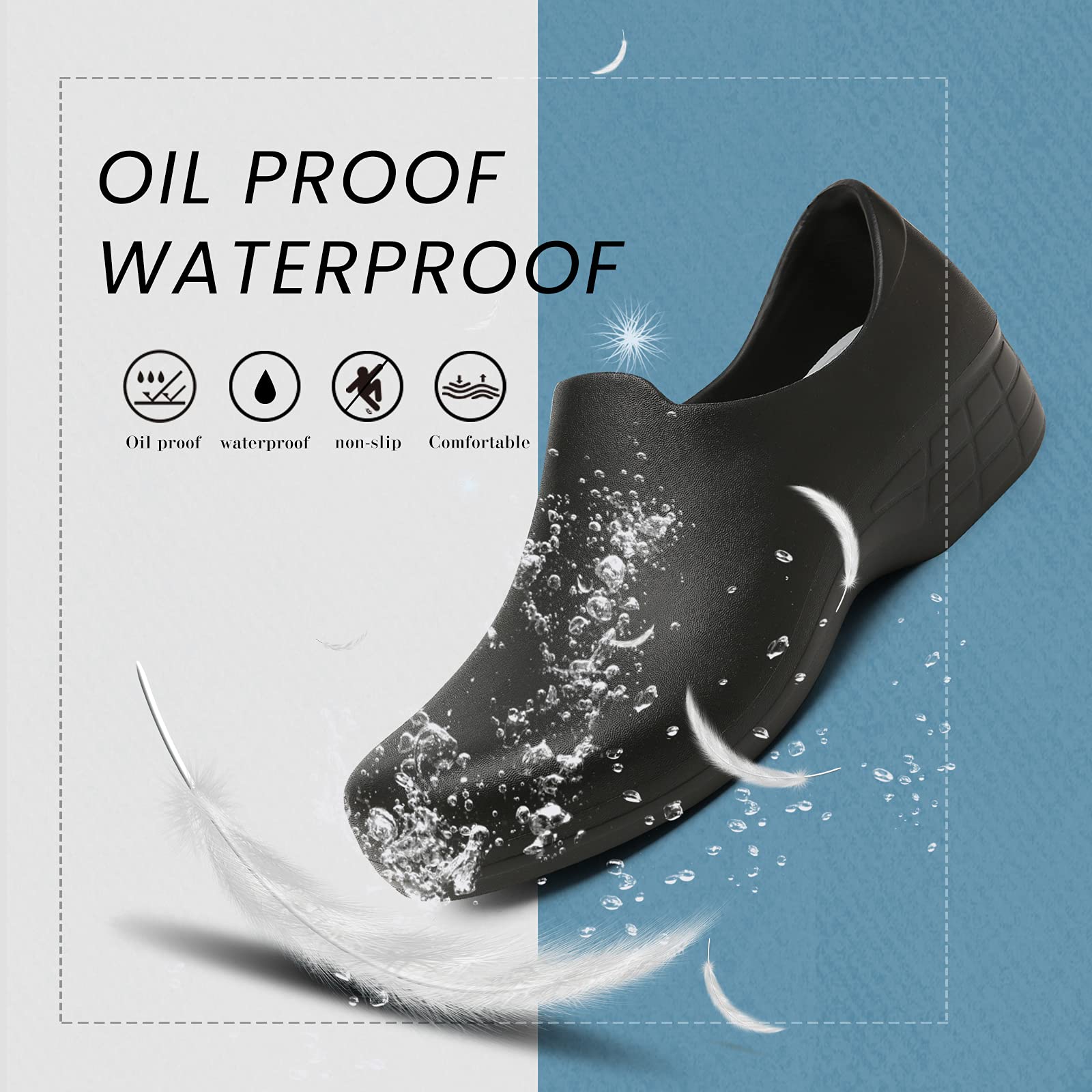 **Women's Professional Slip-Resistant Chef Clogs - Kitchen & Nursing Shoes with Arch Support, Breathable & Lightweight for Indoor/Outdoor Use - Perfect for Cooking, Healthcare & Beach**