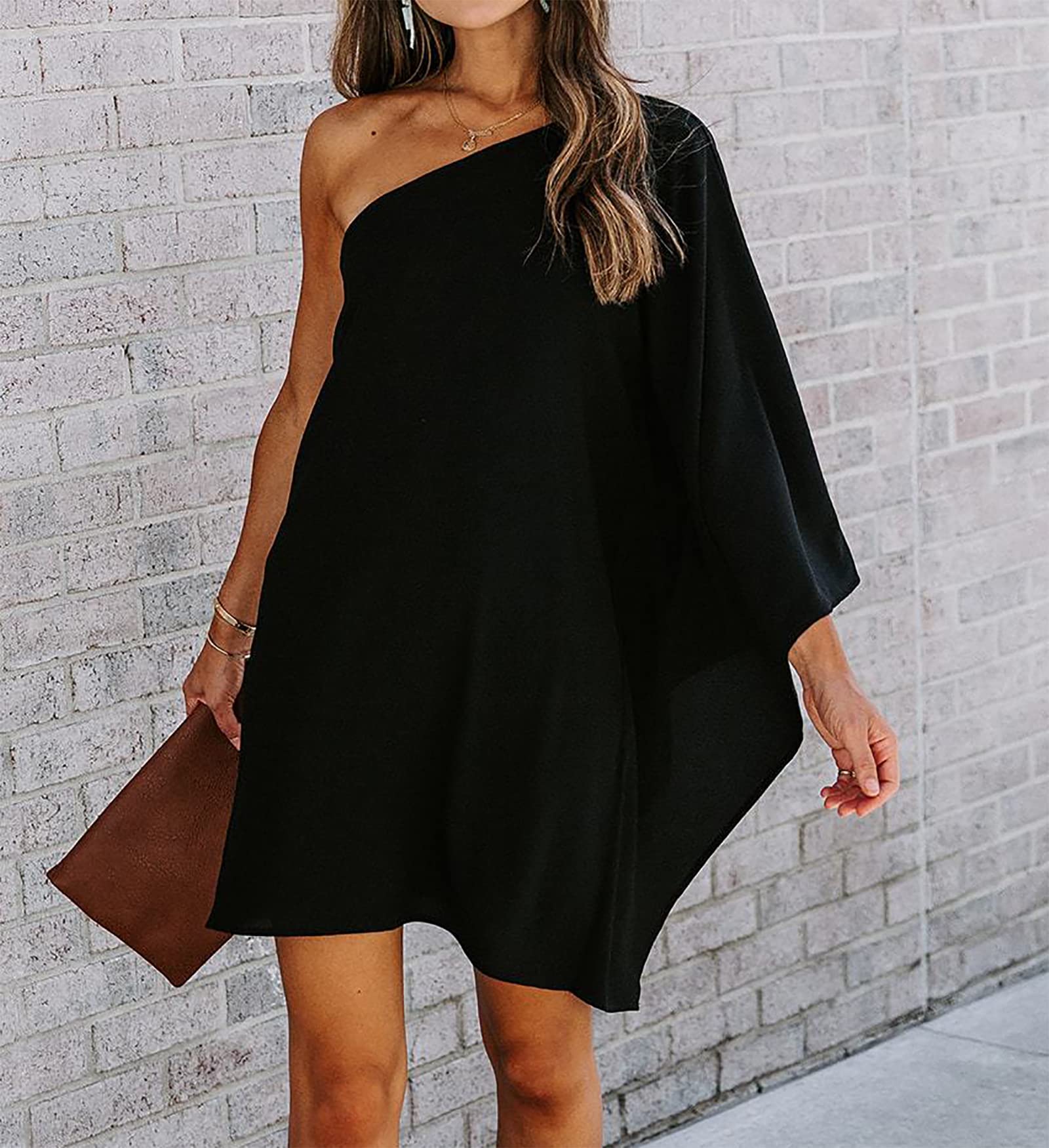 Women's Off Shoulder Ruffle Sleeve Bodycon Mini Dress - Sexy Clubwear & Casual Summer Party Outfit for Night Out, Date Night, and Beach Vacations