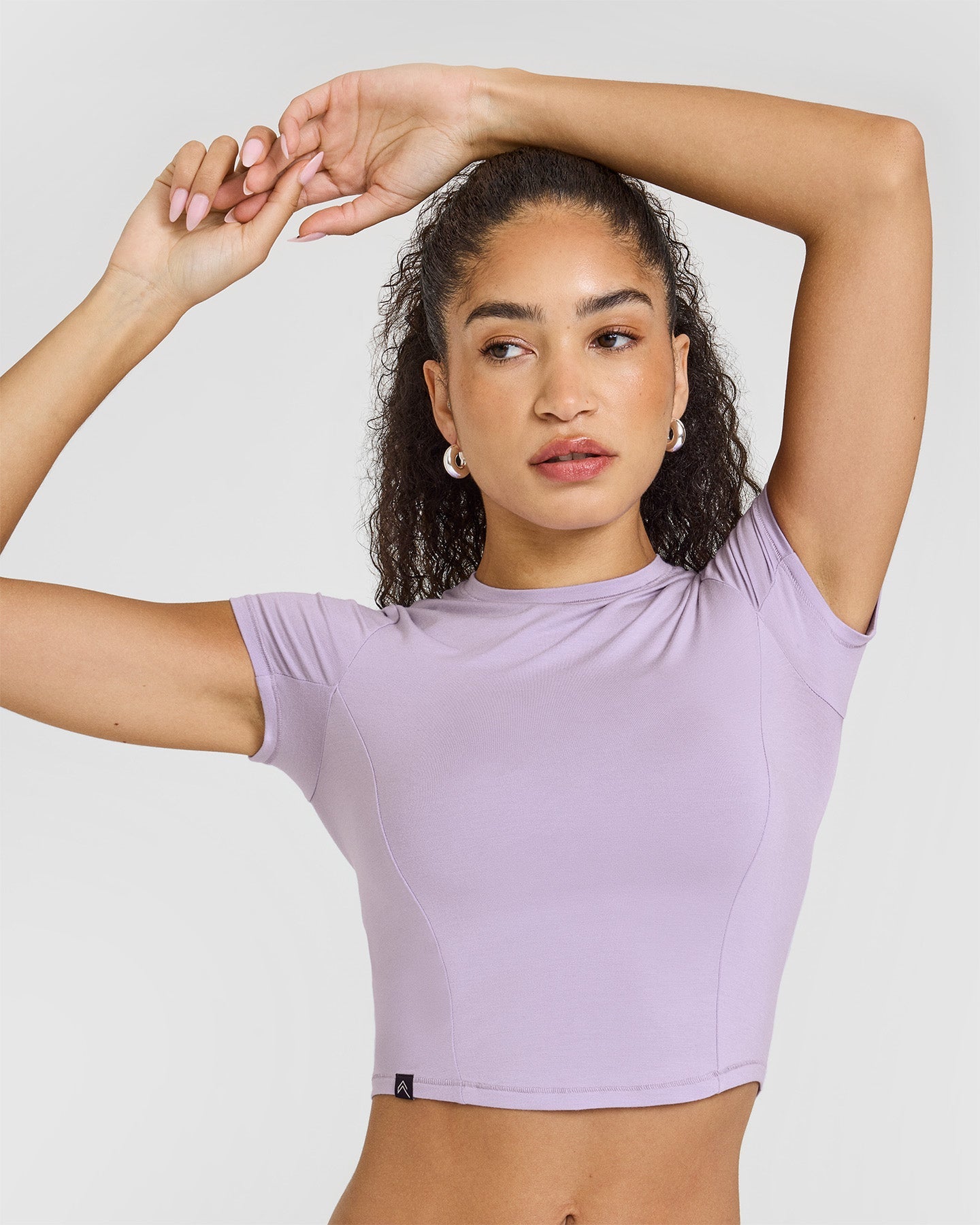 Mellow™ Soft Mid Short Sleeve T-Shirt for Women - Comfortable Wisteria Purple Cotton Tee | Casual Wear, Lounge, Summer Outfits