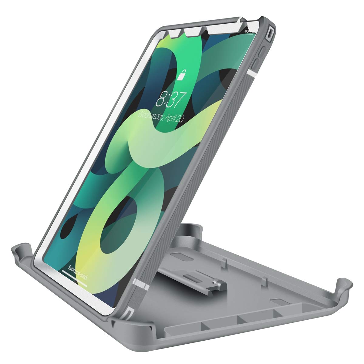**AICase Rugged Shockproof Case for iPad Air 4th/5th Generation (2020/2022) - Heavy Duty Triple Layer Defense, iPad Air 10.9 Inch Protective Cover (Gray & White) - Perfect for Travel, Work & Outdoor Adventures**
