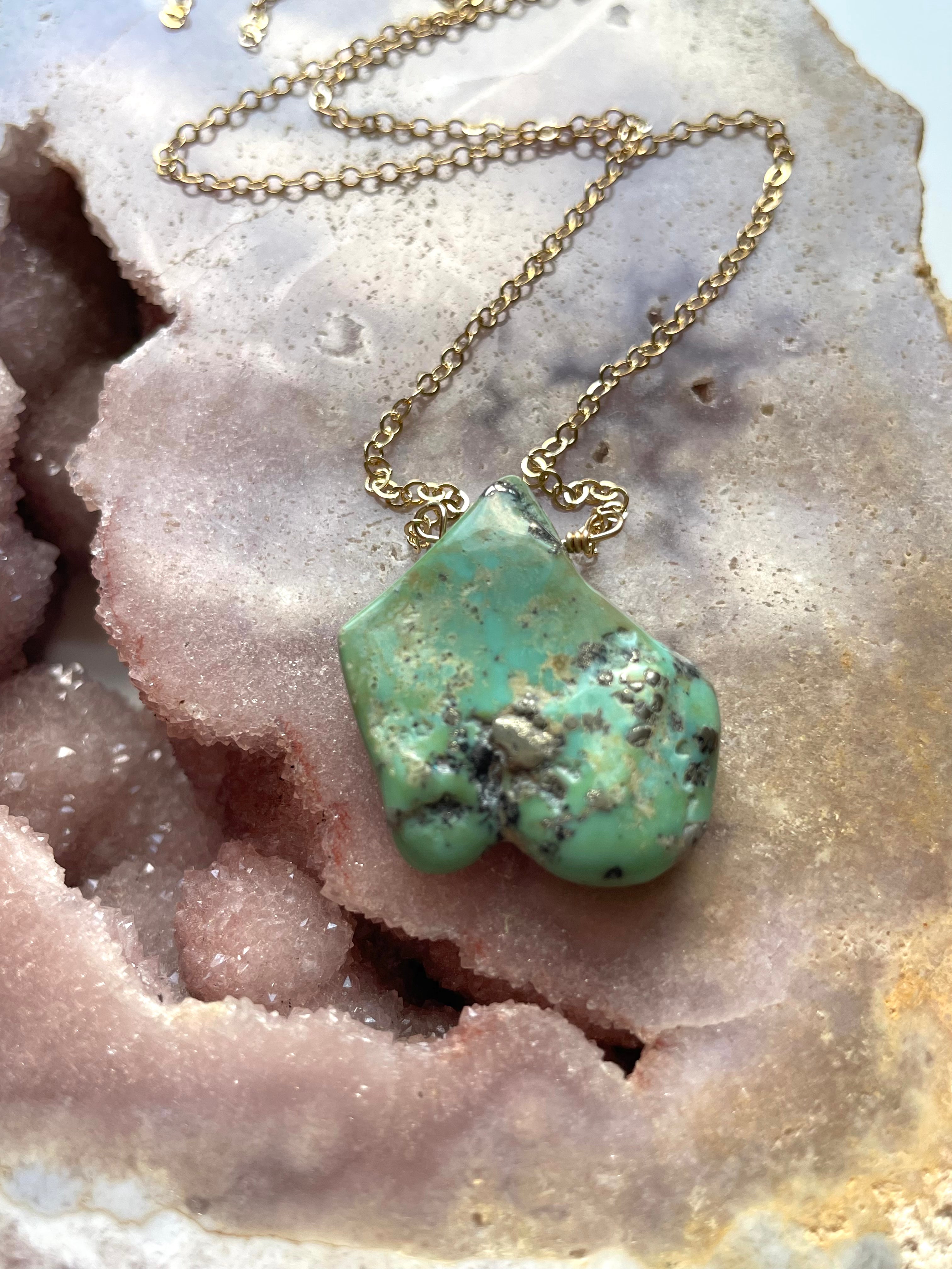 Authentic Arizona Turquoise Crystal Necklace for Women – Handmade Sterling Silver Jewelry for Boho, Casual & Special Occasions