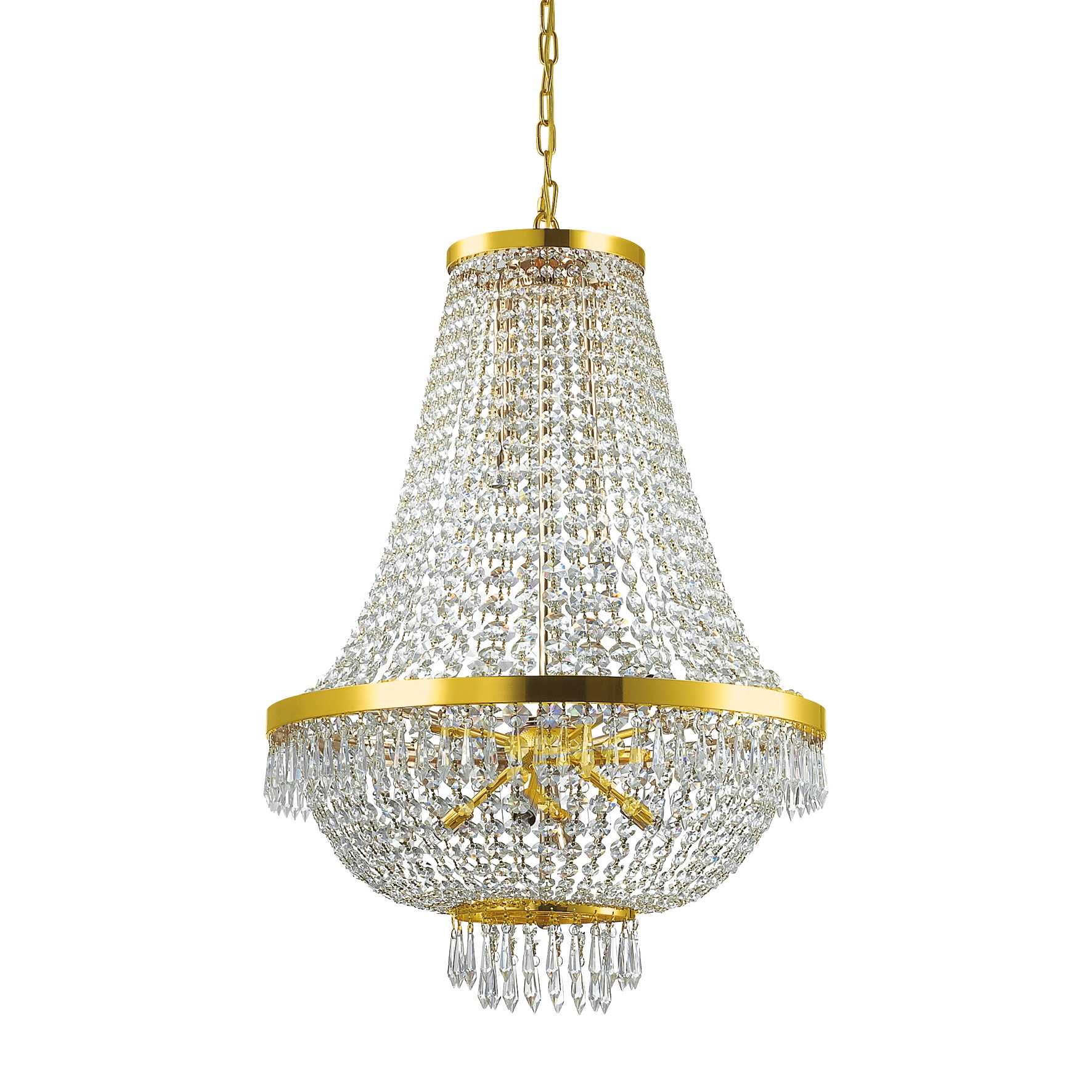 Ceiling Chandelier Light Fixture - 6/9/12 Lights, Chrome/Gold Finish, Elegant Dining Room Lighting for Home Decor