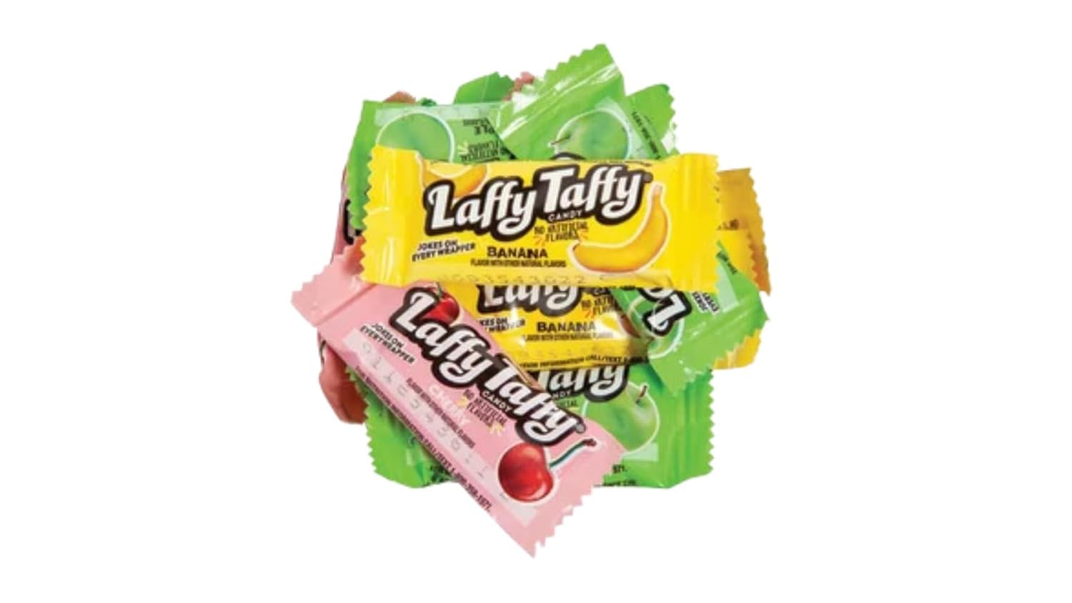 Laffy Taffy Bulk Candy - 1 LB Assorted Flavors (Cherry, Banana, Sour Apple) - Chewy Taffy Candy for Parties, Piñatas, Halloween, Easter & Office Treats - Bulk Candy for Kids & Adults