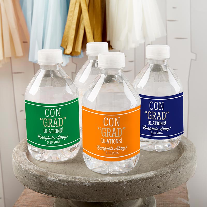 Custom Graduation Water Bottle Labels - Personalized Congrats Stickers for Graduation Party Favors & School Events