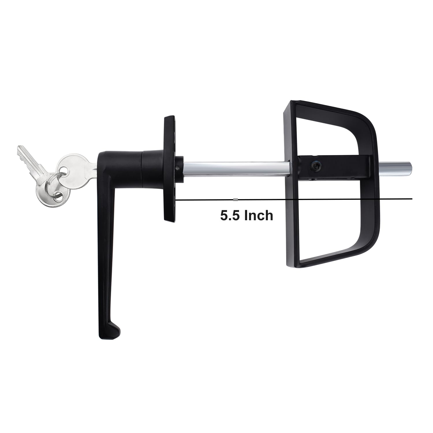 Heavy Duty Shed Door Handle Lock Kit - L-Handle Lock with 2 Keys, 5.5