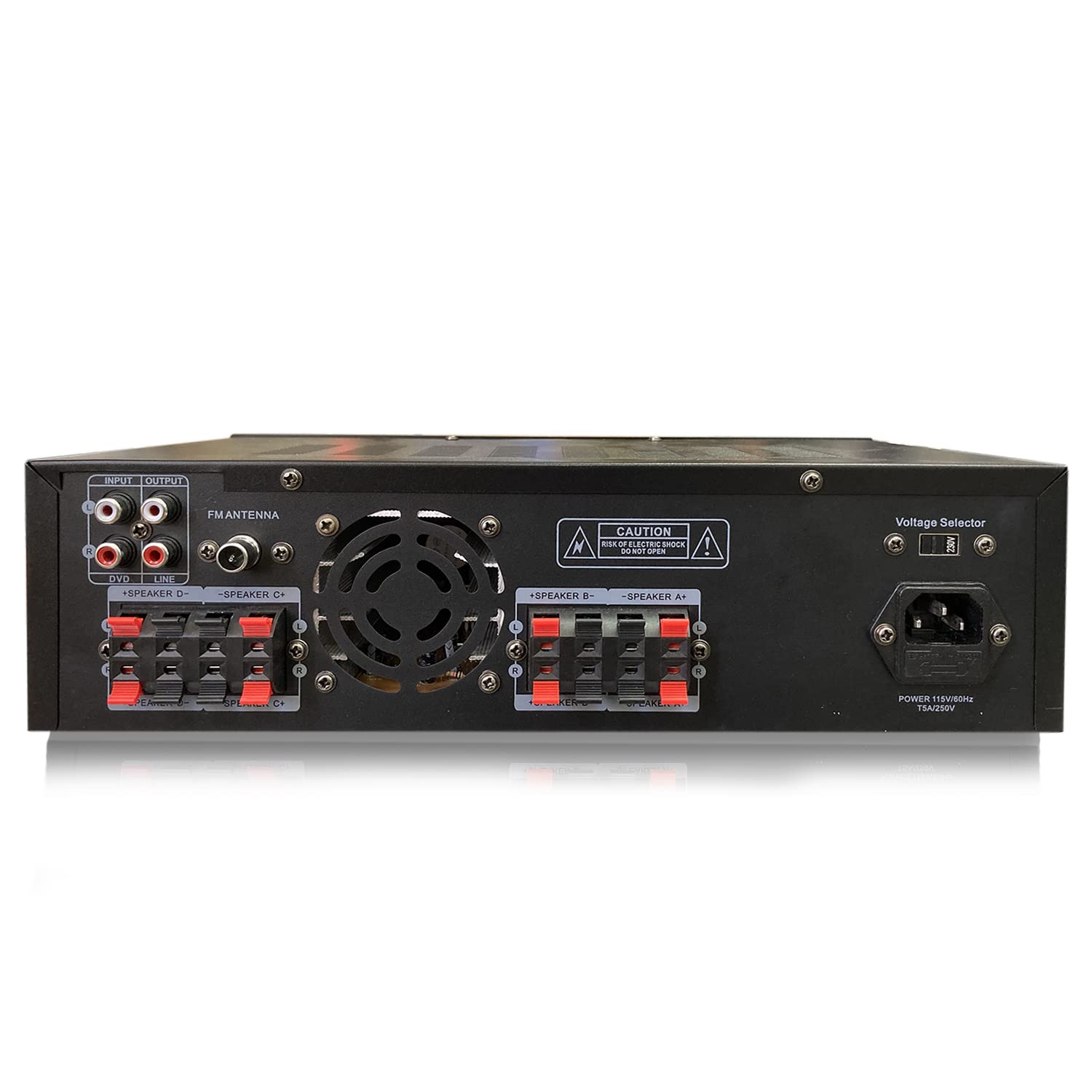 Technical Pro 1600W 4-Channel Bluetooth Stereo Receiver with RCA, USB, SD, AUX & Dual Mic Inputs - Home Theater Audio System, Karaoke Machine & Multi-Zone Speaker Control for Parties, DJ Setup & Entertainment